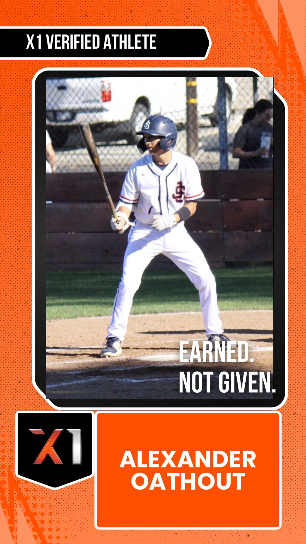 EXACT X1 player card for Alexander Oathout