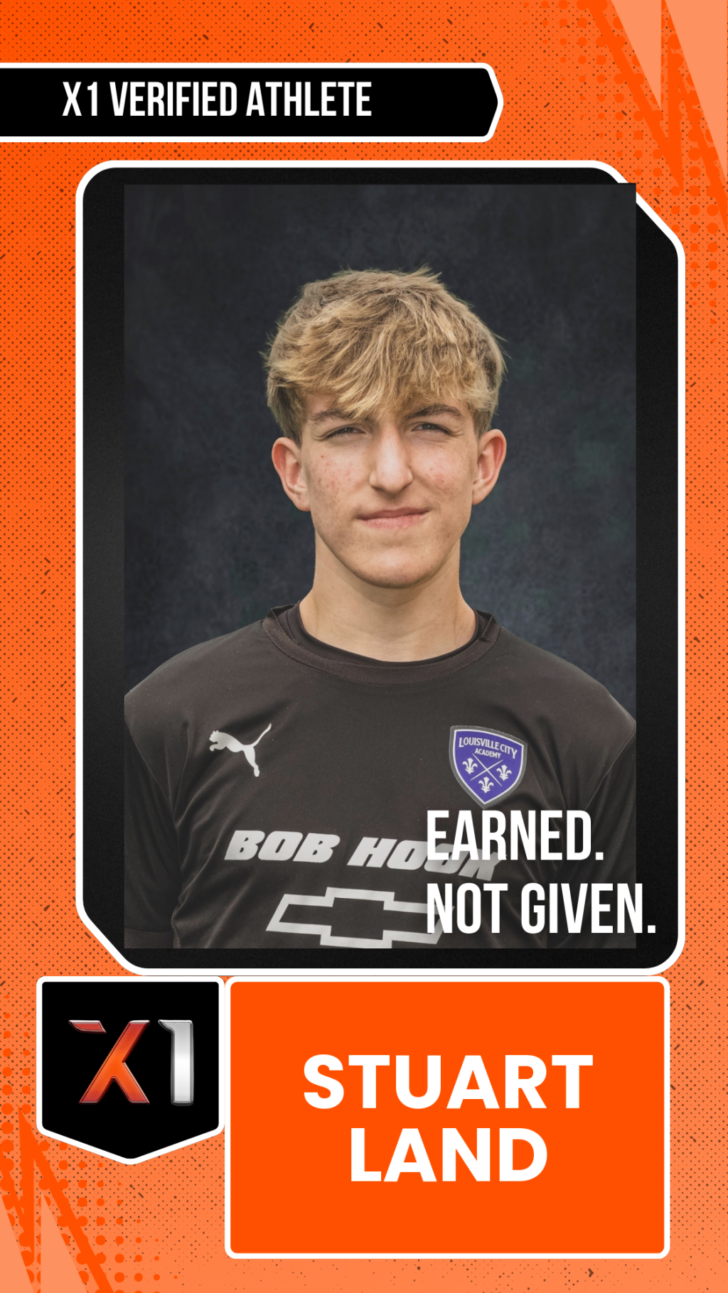 EXACT X1 player card for Stuart Land