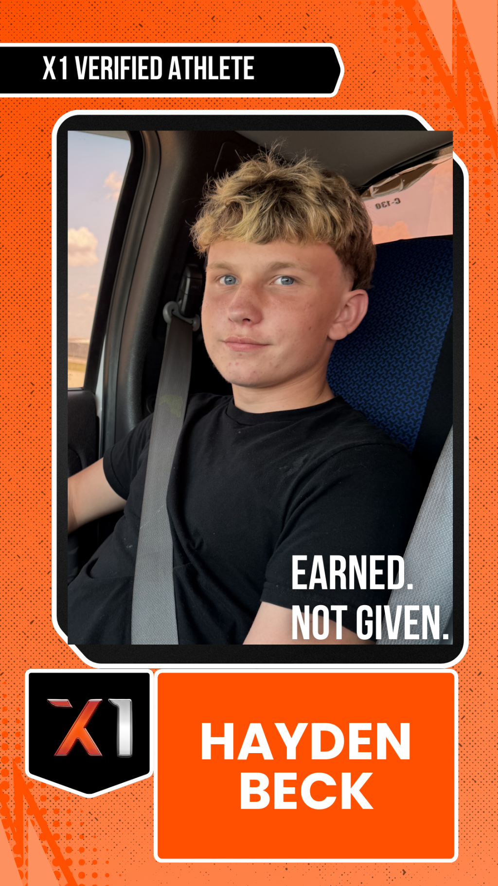 EXACT X1 player card for Hayden Beck