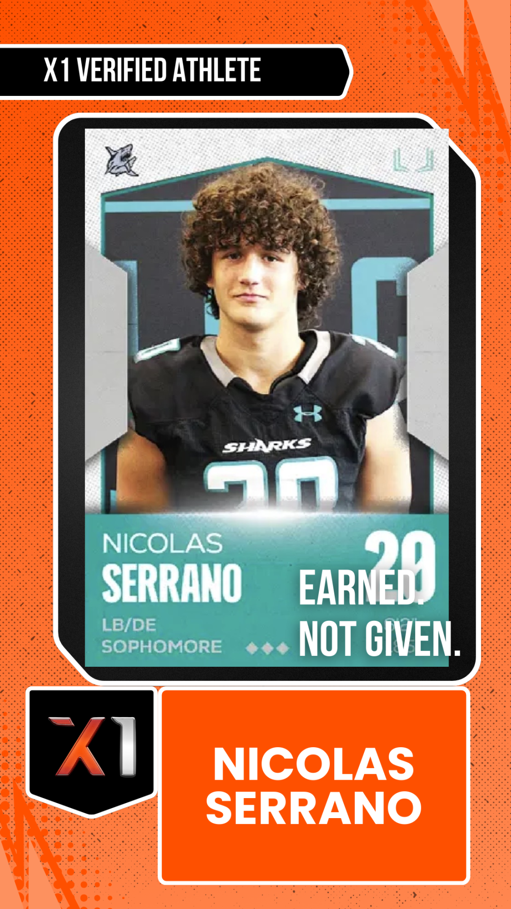EXACT X1 player card for Nicolas Serrano