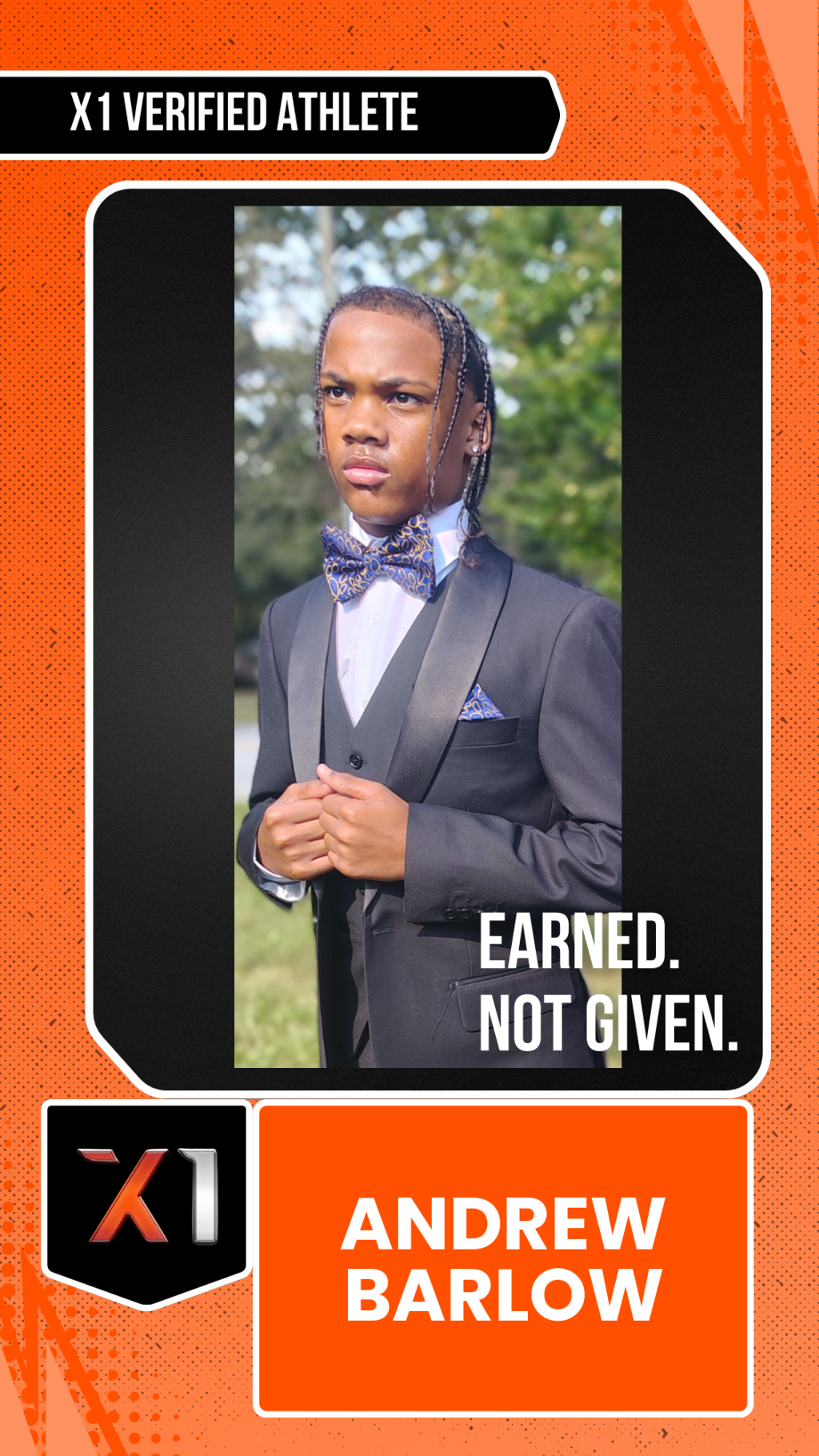 EXACT X1 player card for Andrew Barlow
