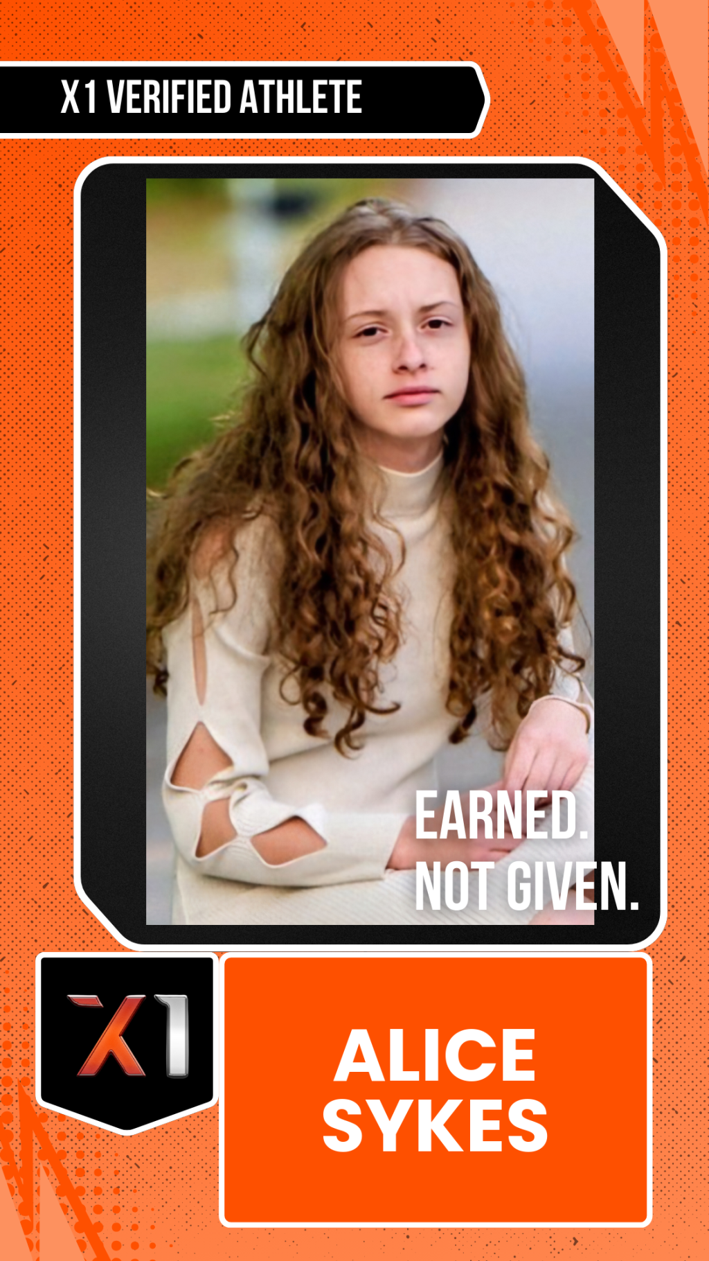 EXACT X1 player card for Alice Sykes