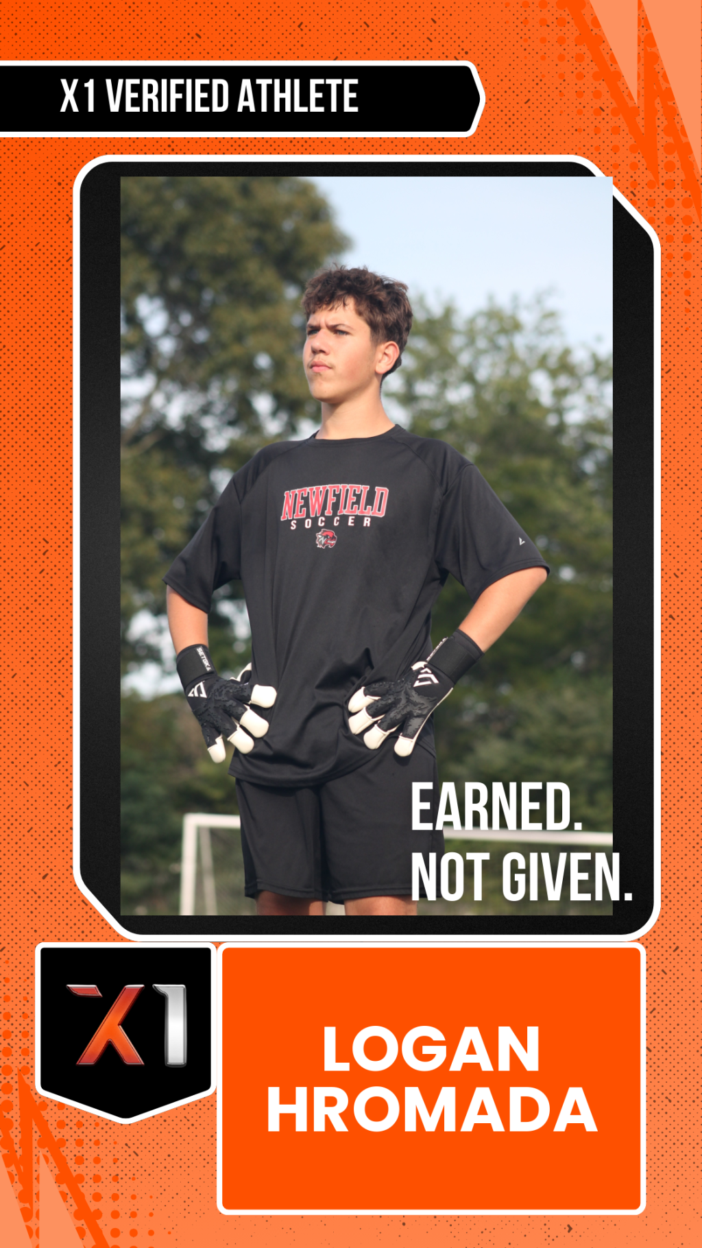 EXACT X1 player card for Logan Hromada
