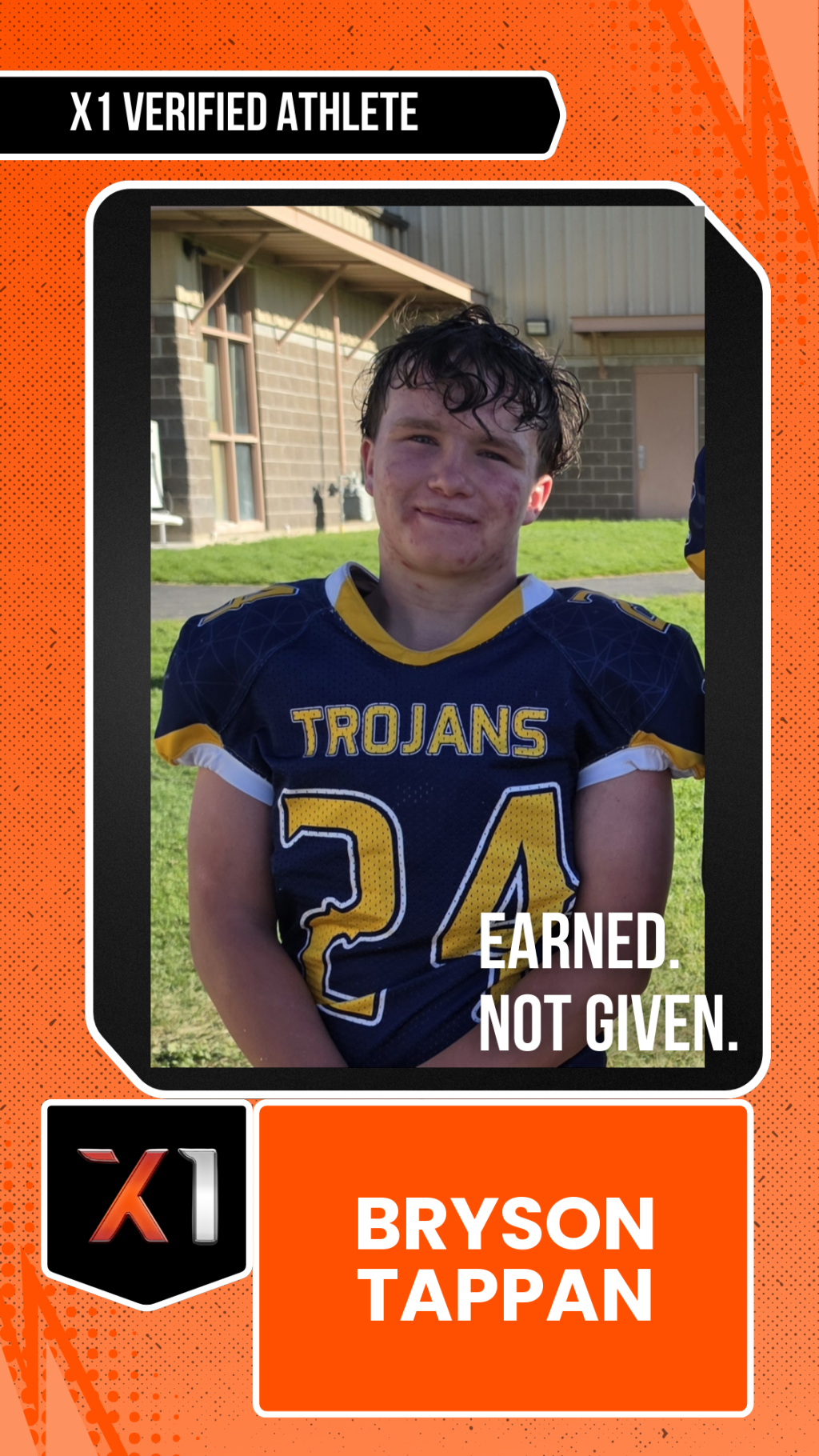 EXACT X1 player card for Bryson Tappan