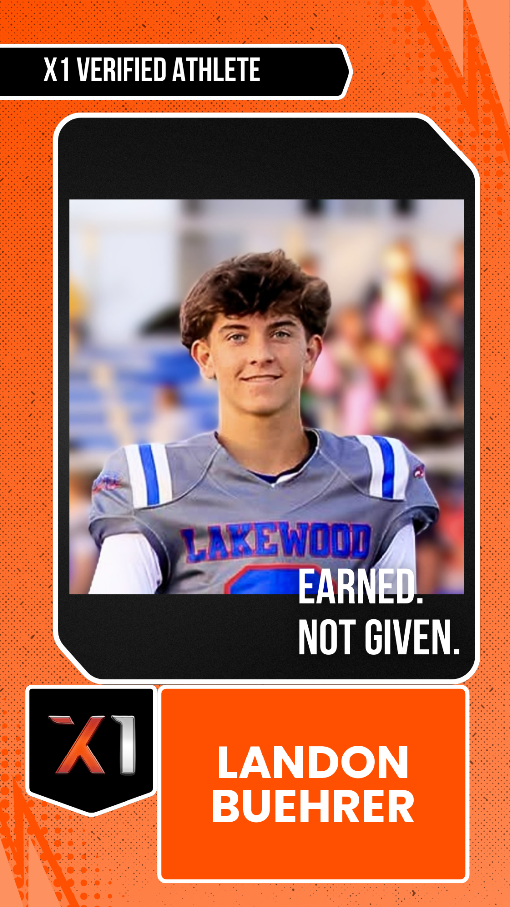EXACT X1 player card for Landon Buehrer