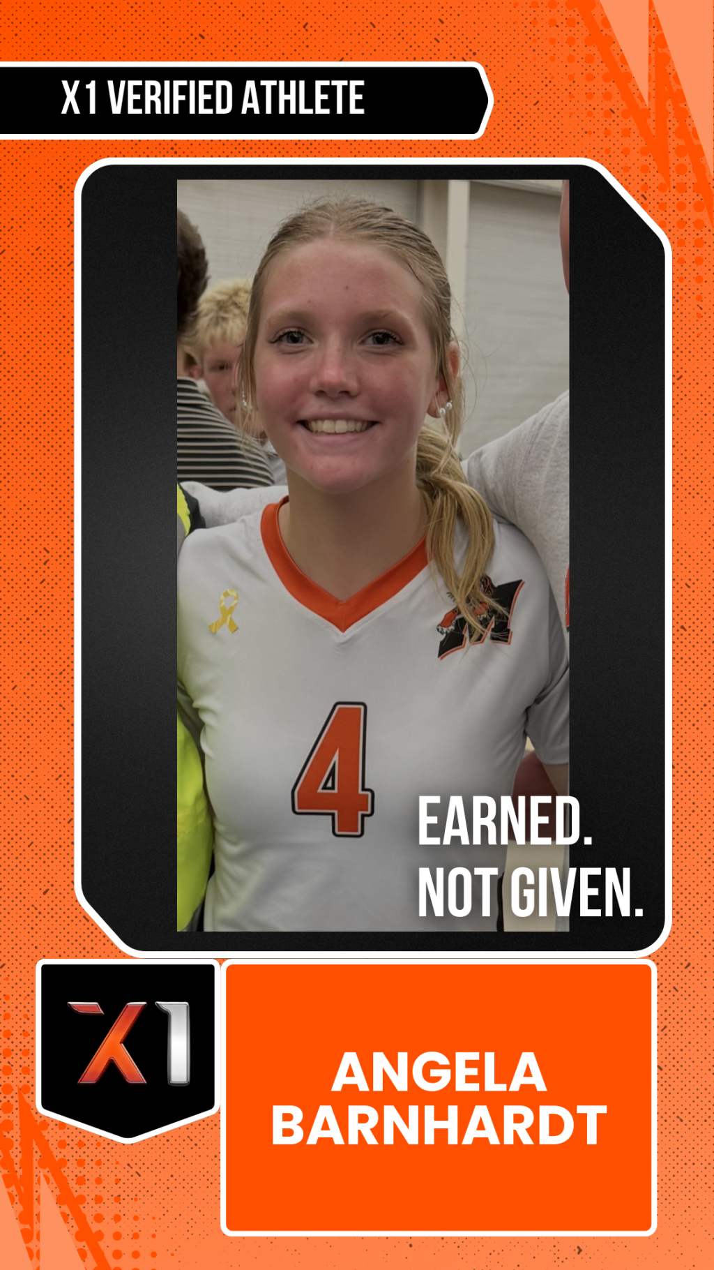 EXACT X1 player card for Angela Barnhardt