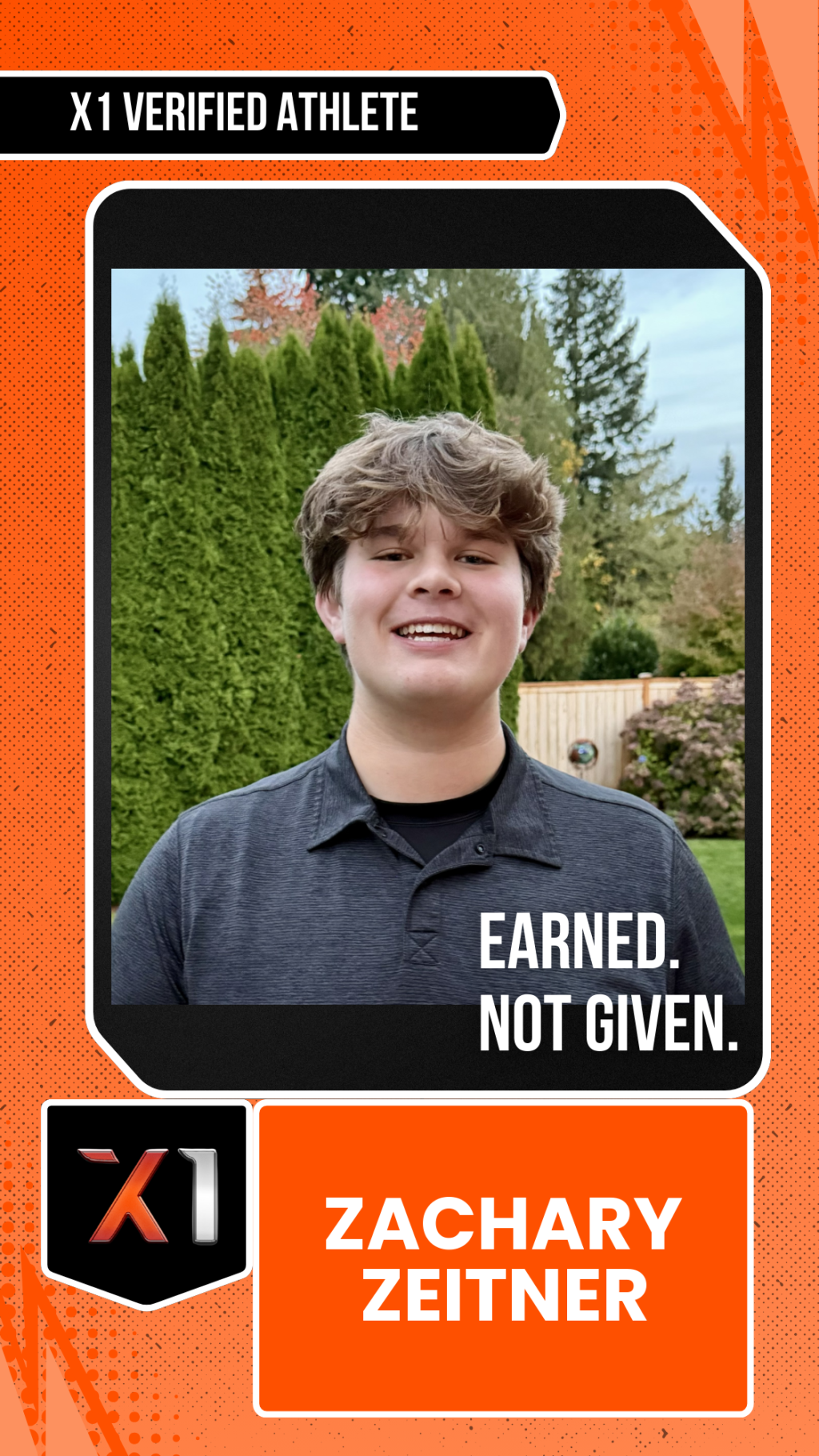 EXACT X1 player card for Zachary Zeitner