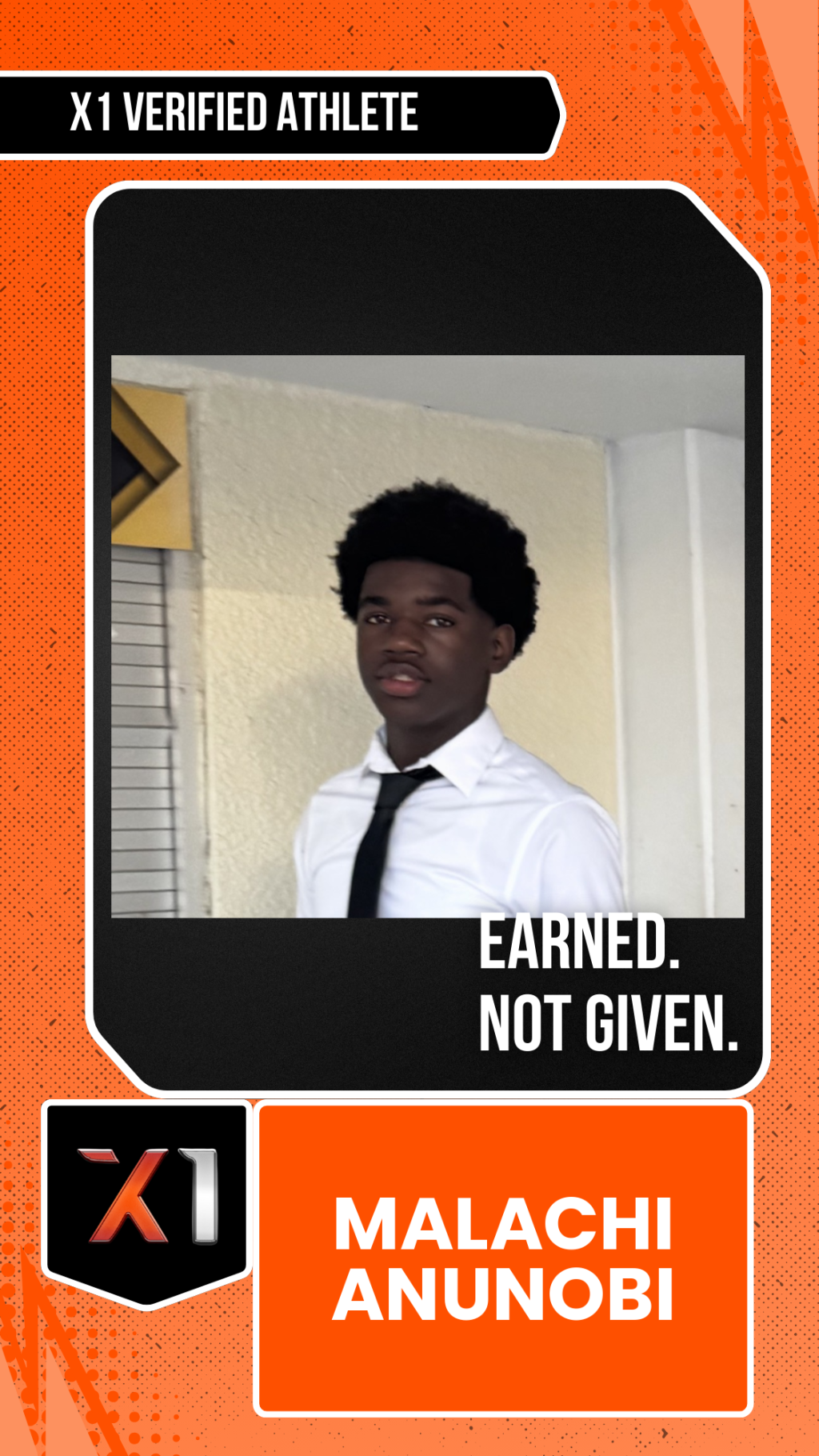 EXACT X1 player card for Malachi Anunobi