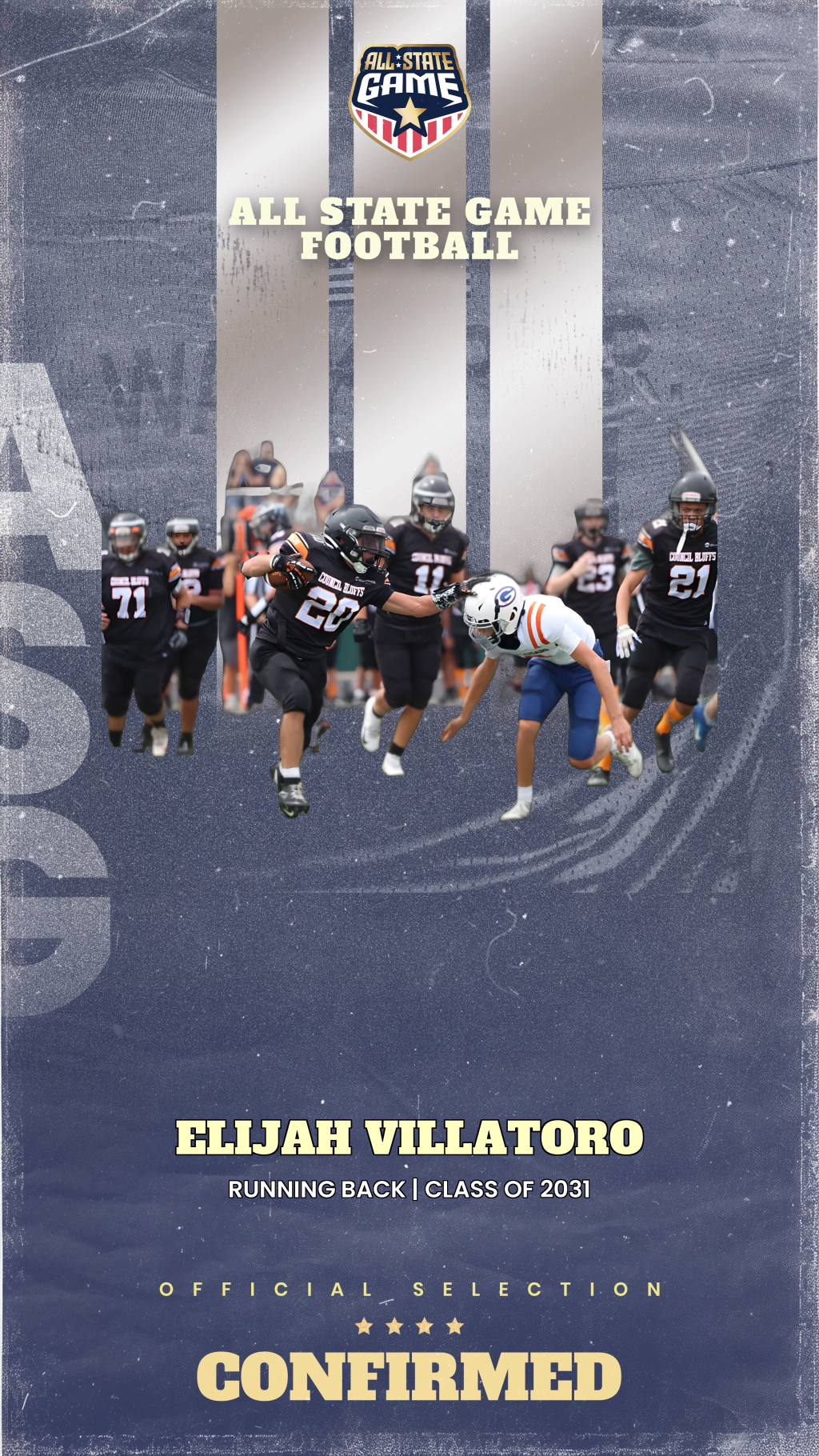 All State Game player card for Elijah Villatoro