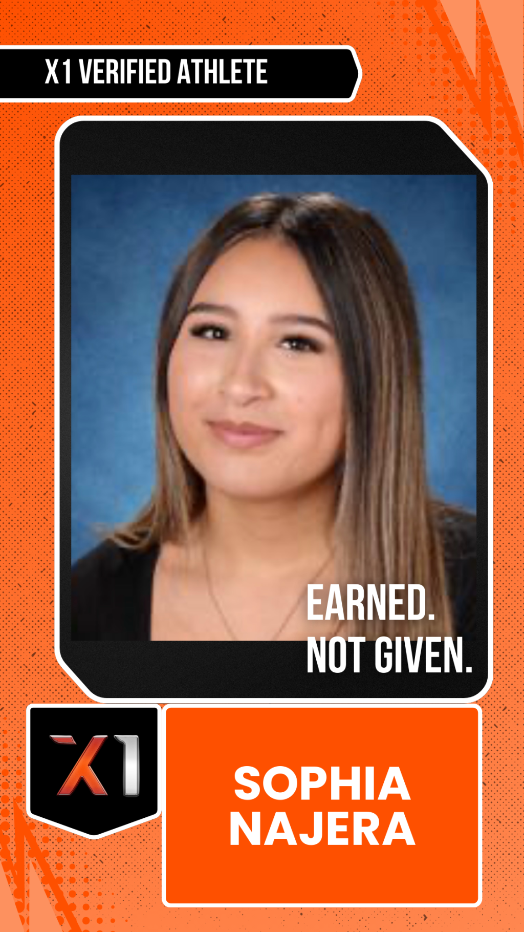 EXACT X1 player card for Sophia Najera