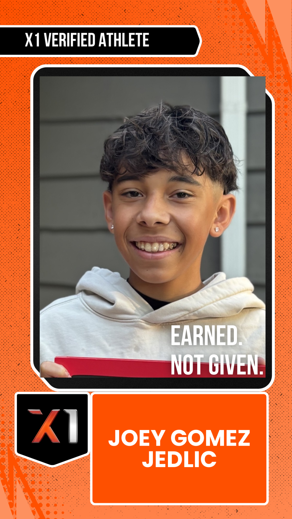 EXACT X1 player card for Joey Gomez Jedlic