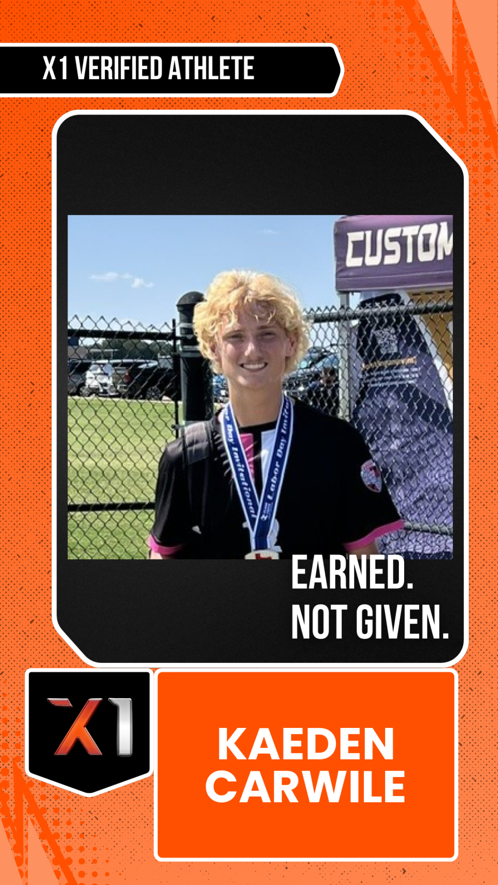 EXACT X1 player card for Kaeden Carwile