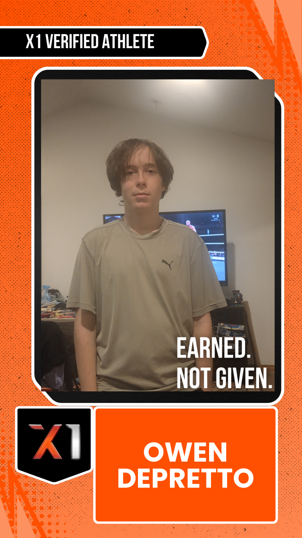 EXACT X1 player card for Owen Depretto