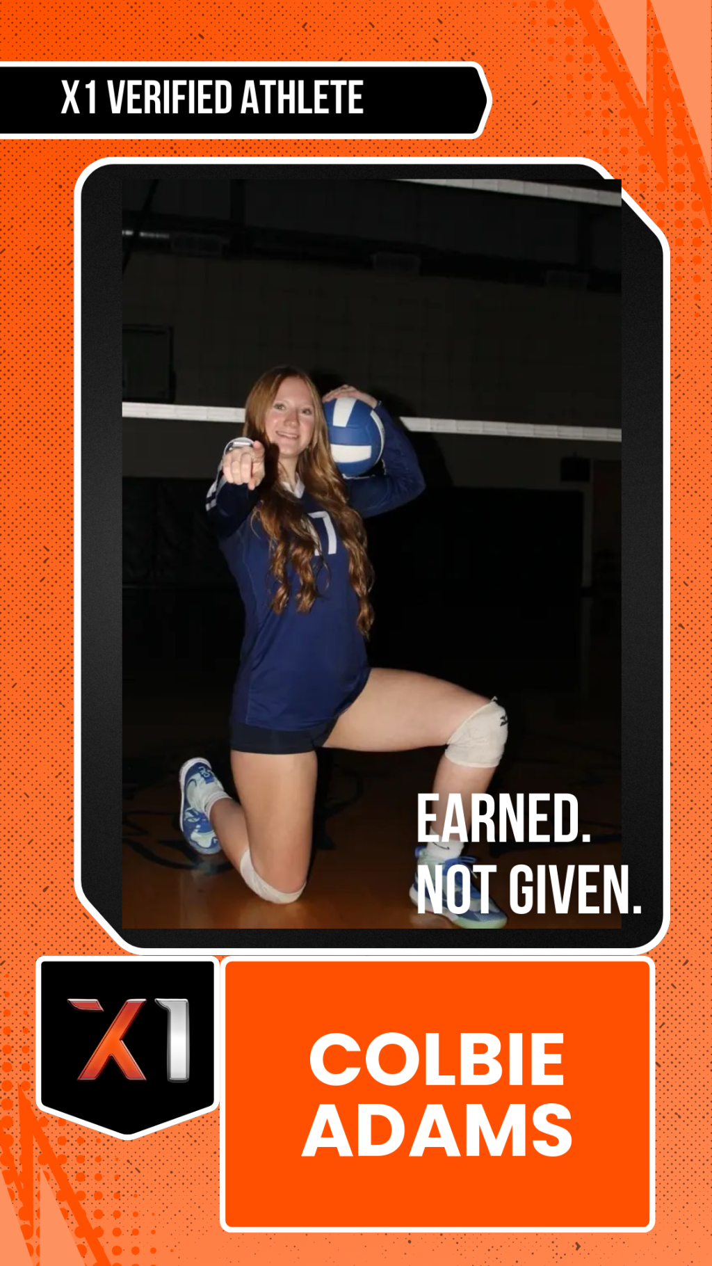 EXACT X1 player card for Colbie Adams