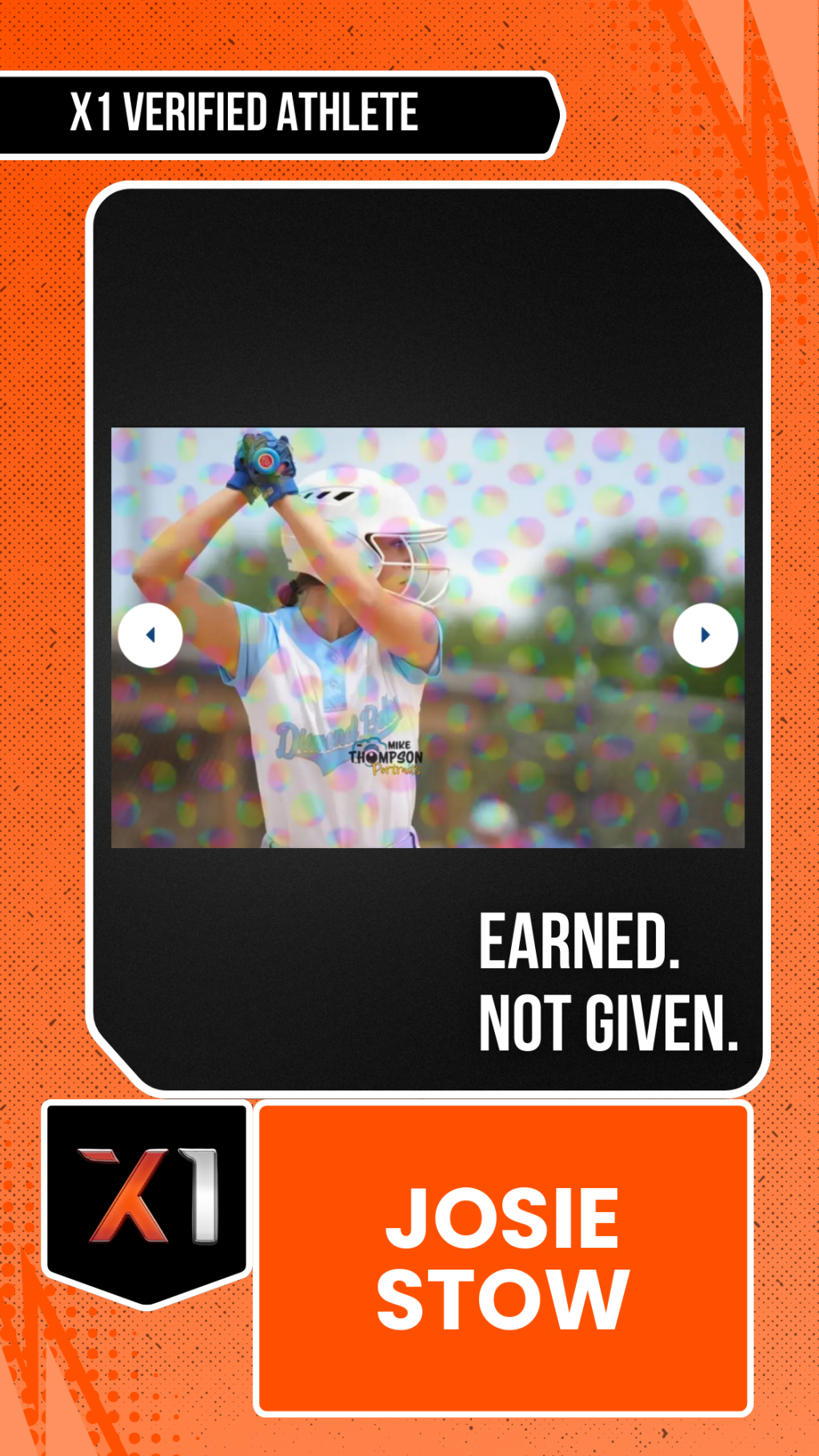 EXACT X1 player card for Josie Stow