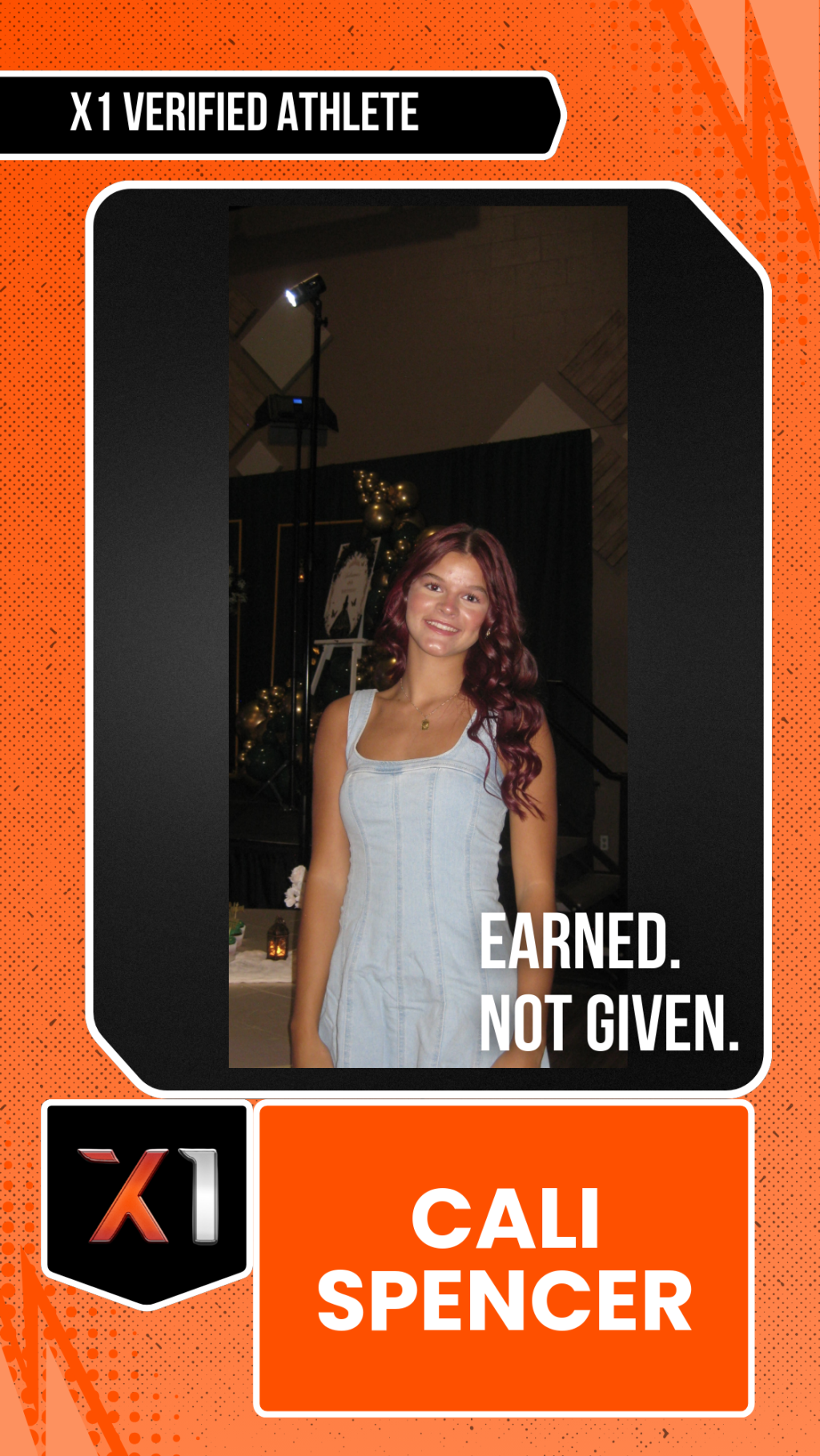 EXACT X1 player card for Cali Spencer