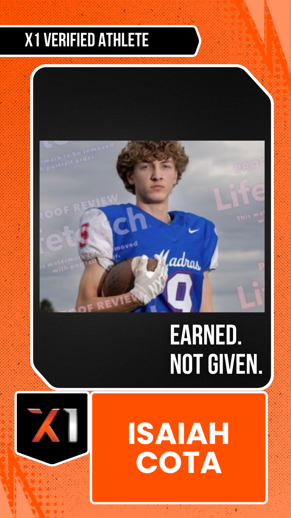 EXACT X1 player card for Isaiah Cota
