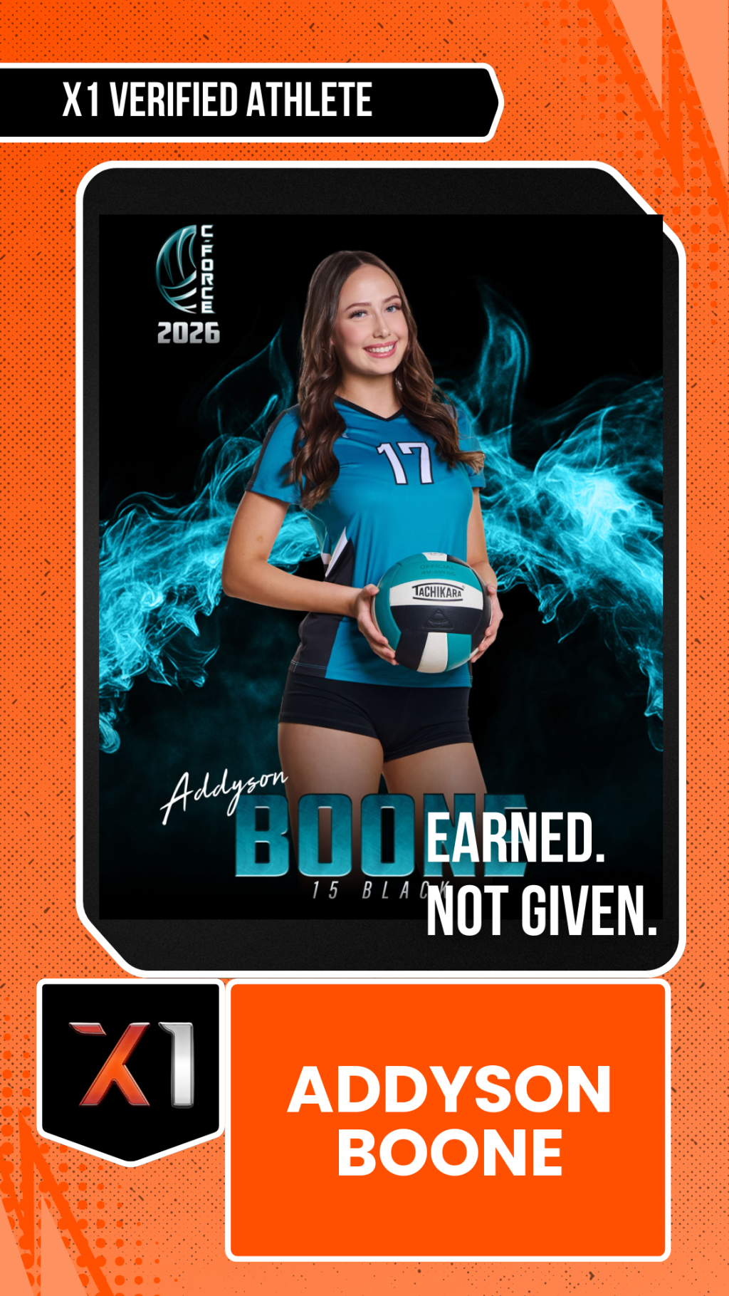 EXACT X1 player card for Addyson Boone