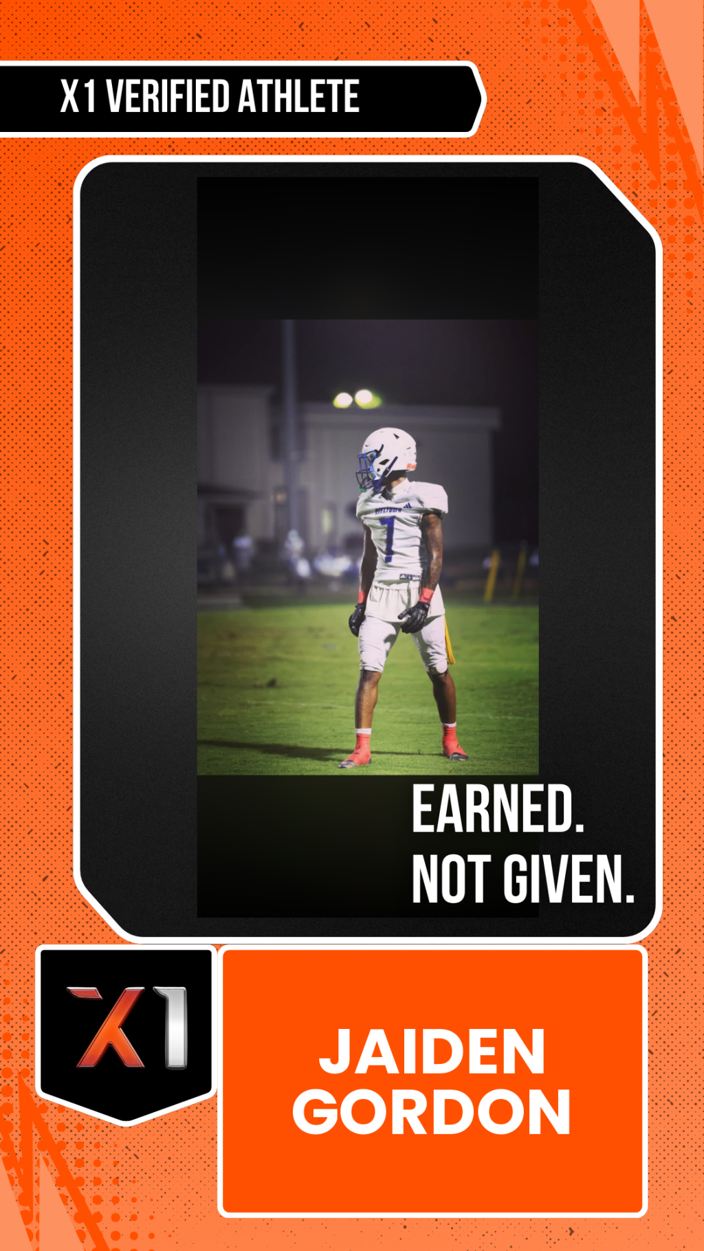 EXACT X1 player card for Jaiden Gordon
