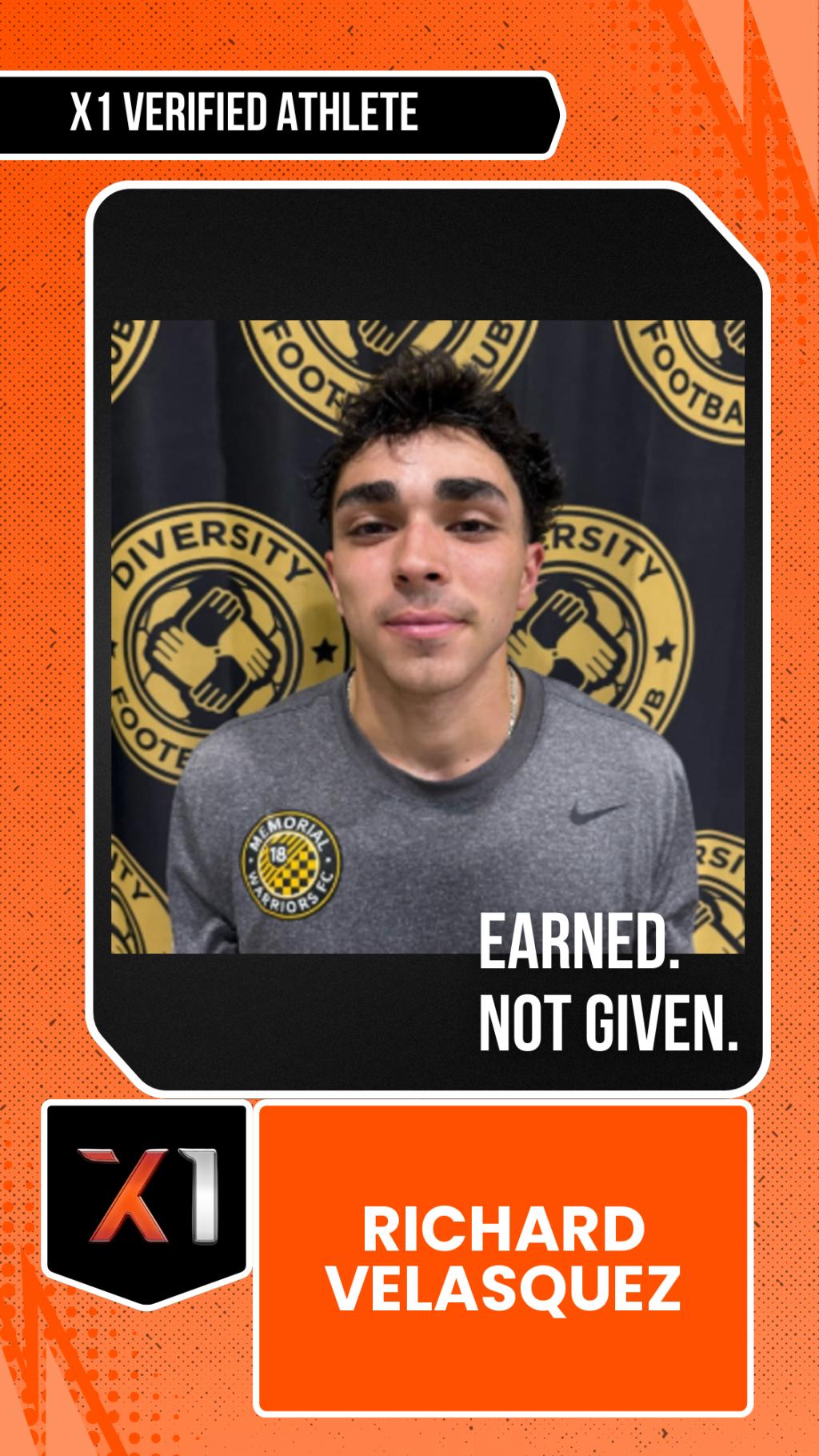 EXACT X1 player card for Richard Velasquez