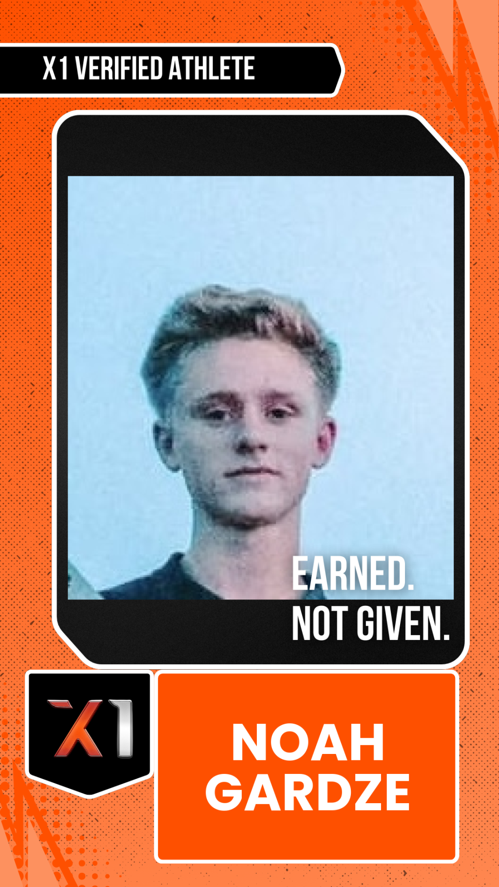 EXACT X1 player card for Noah Gardze
