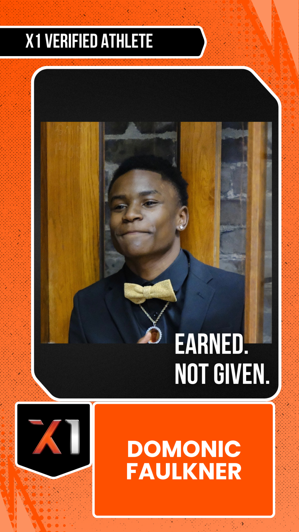 EXACT X1 player card for Domonic Faulkner