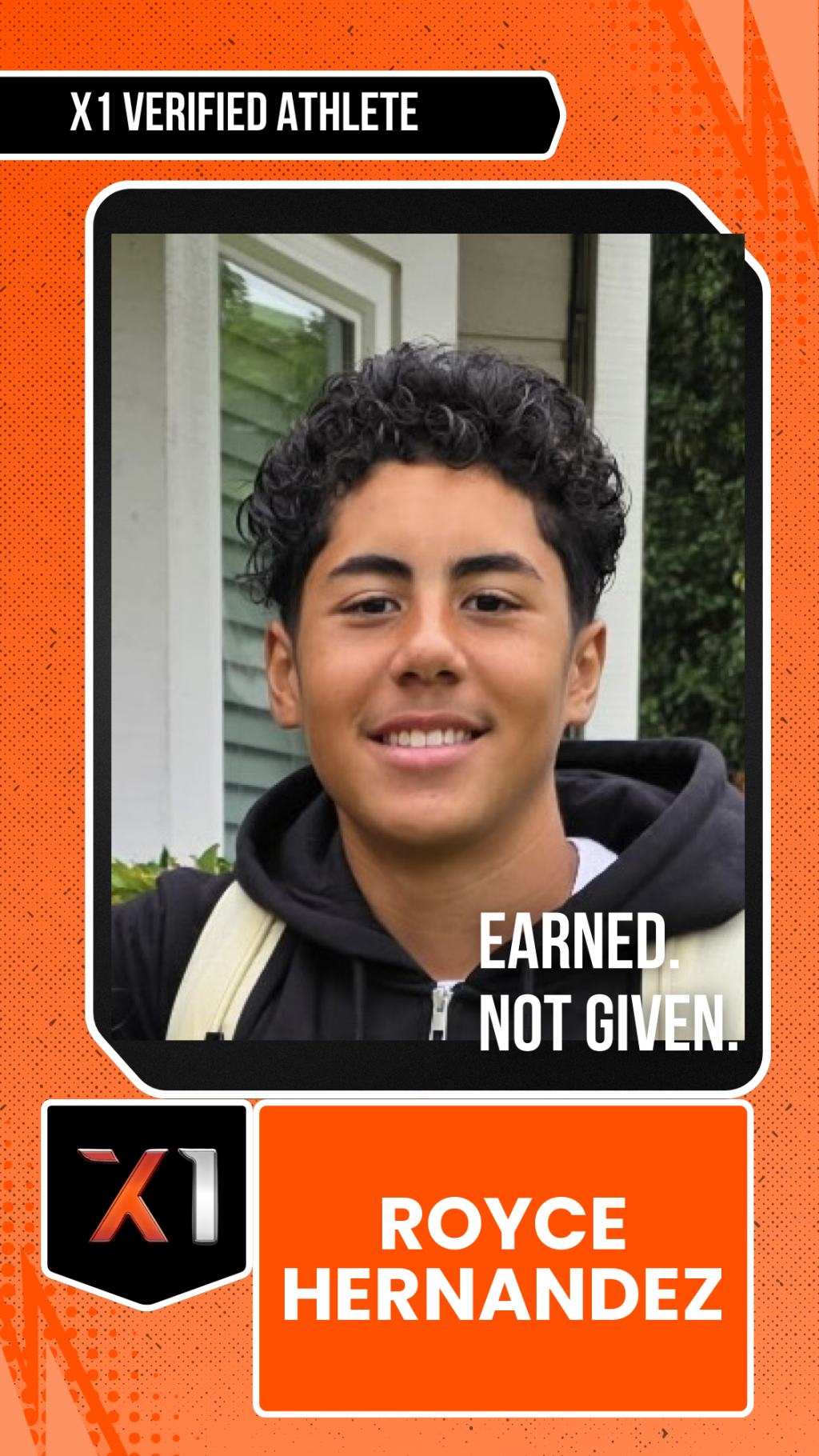 EXACT X1 player card for Royce Hernandez