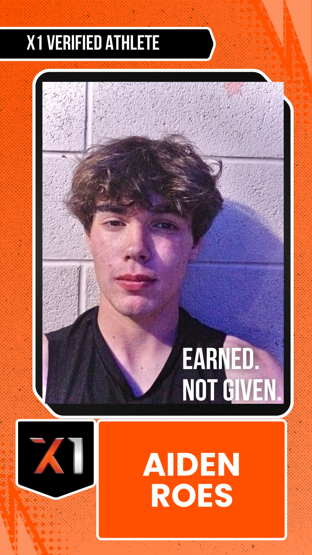 EXACT X1 player card for Aiden Roes