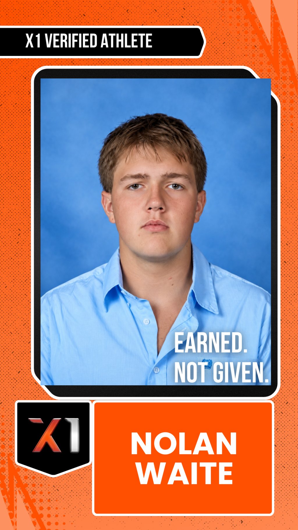EXACT X1 player card for Nolan Waite
