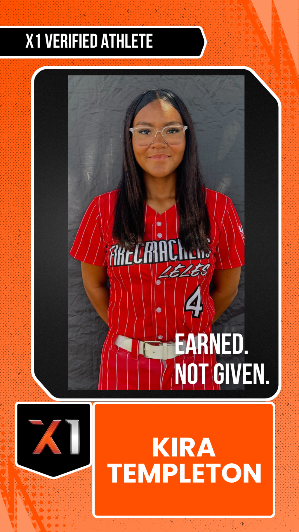 EXACT X1 player card for Kira Templeton
