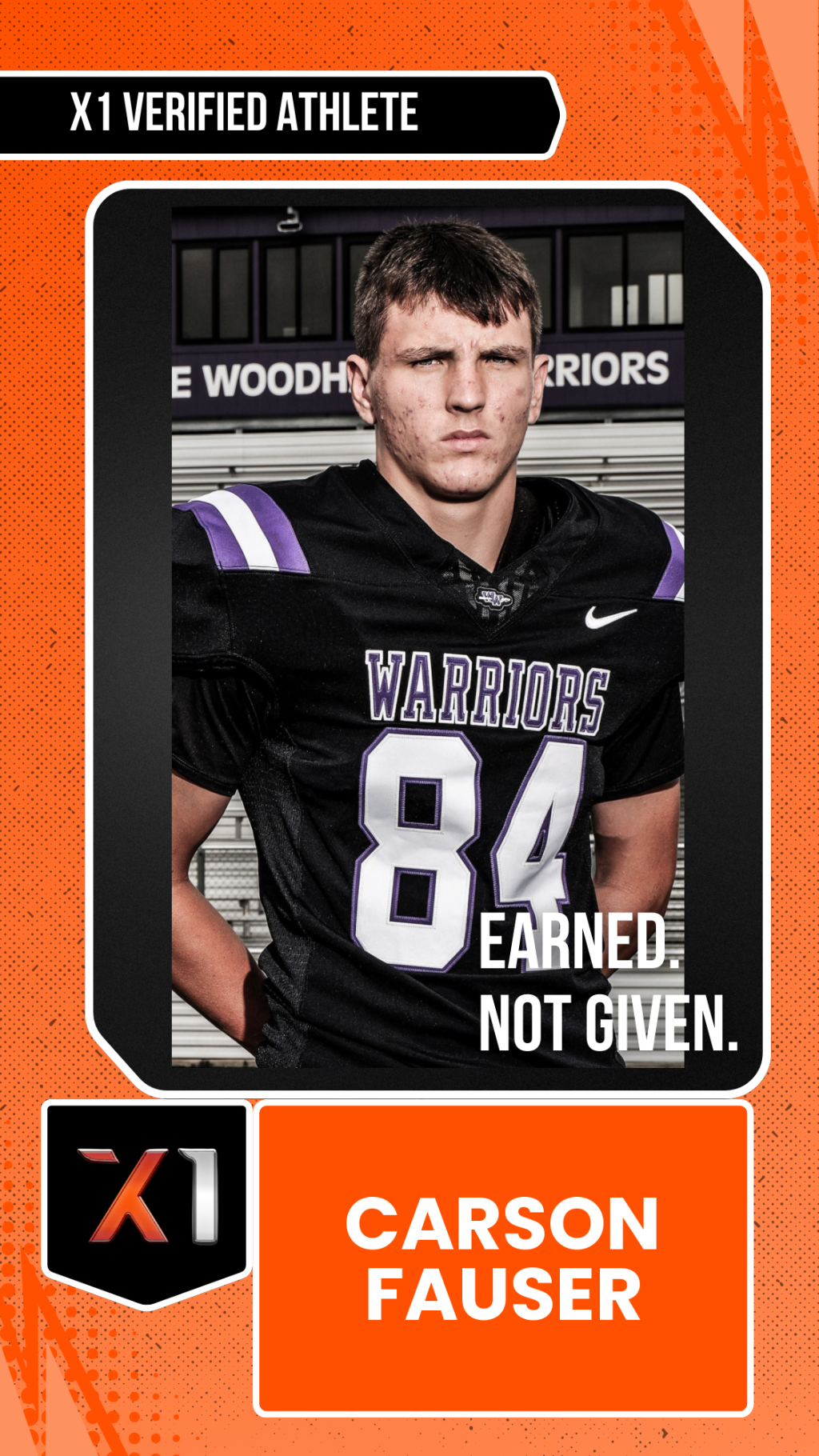 EXACT X1 player card for Carson Fauser