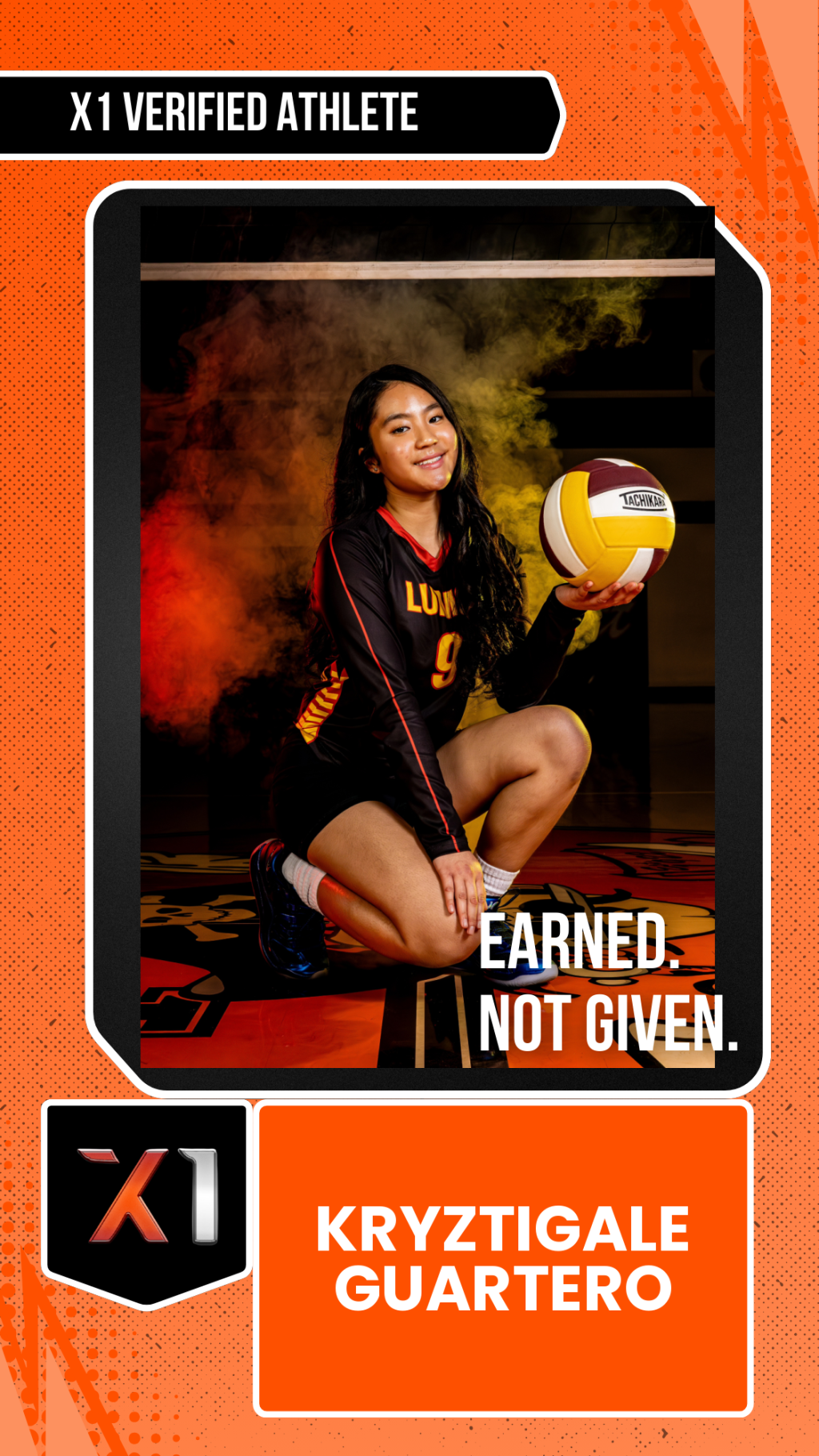 EXACT X1 player card for Kryztigale Guartero