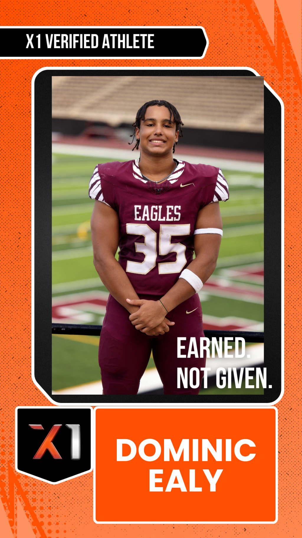 EXACT X1 player card for Dominic Ealy