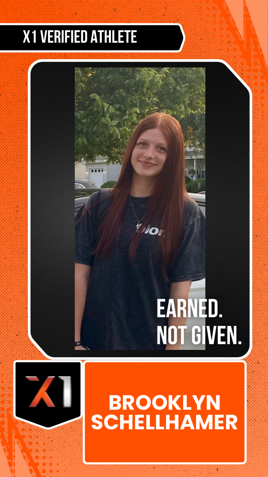 EXACT X1 player card for Brooklyn Schellhamer