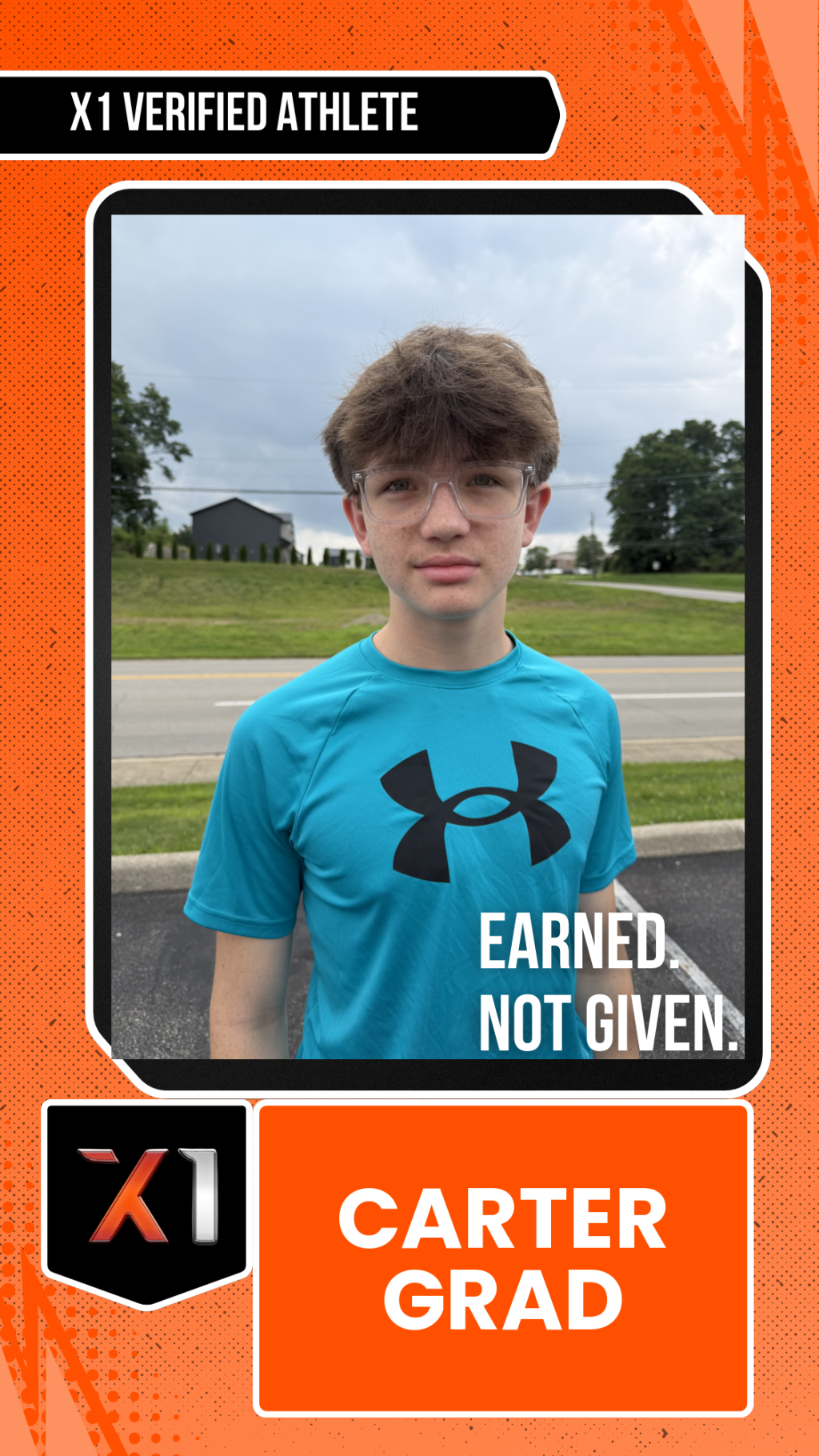 EXACT X1 player card for Carter Graf