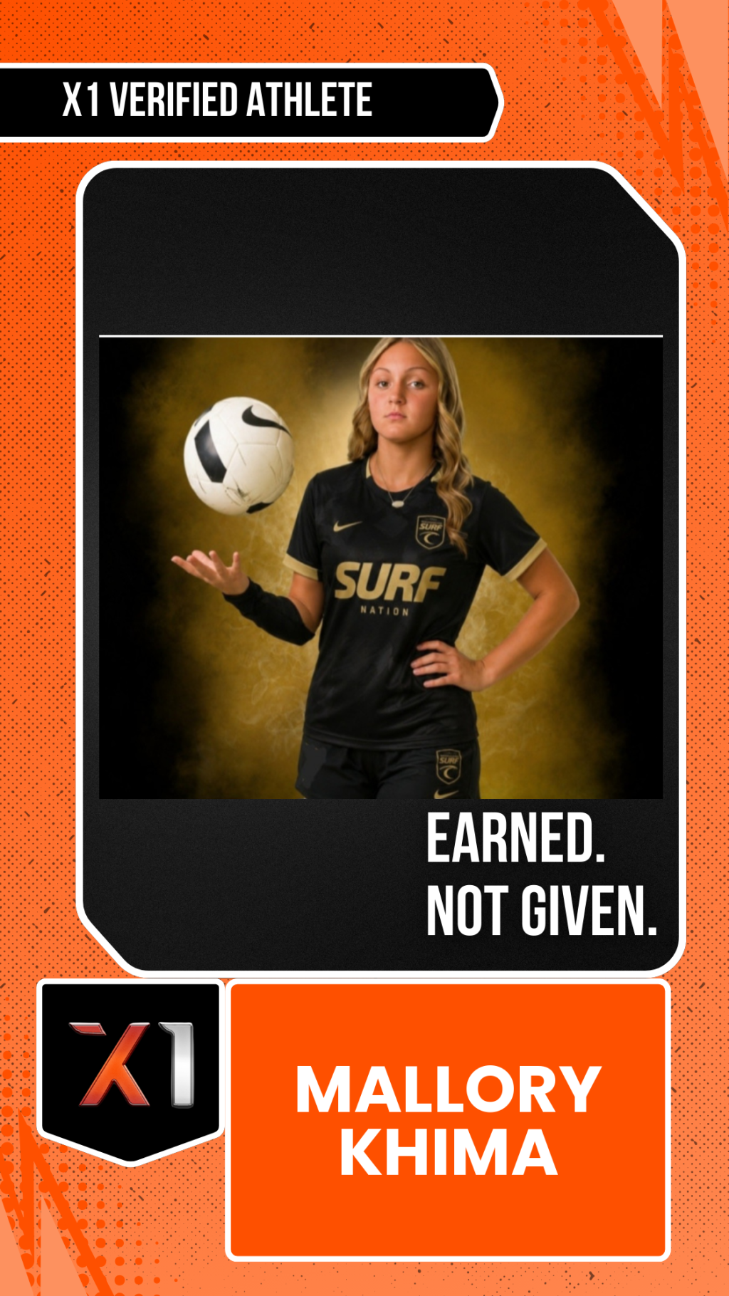 EXACT X1 player card for Mallory Khima