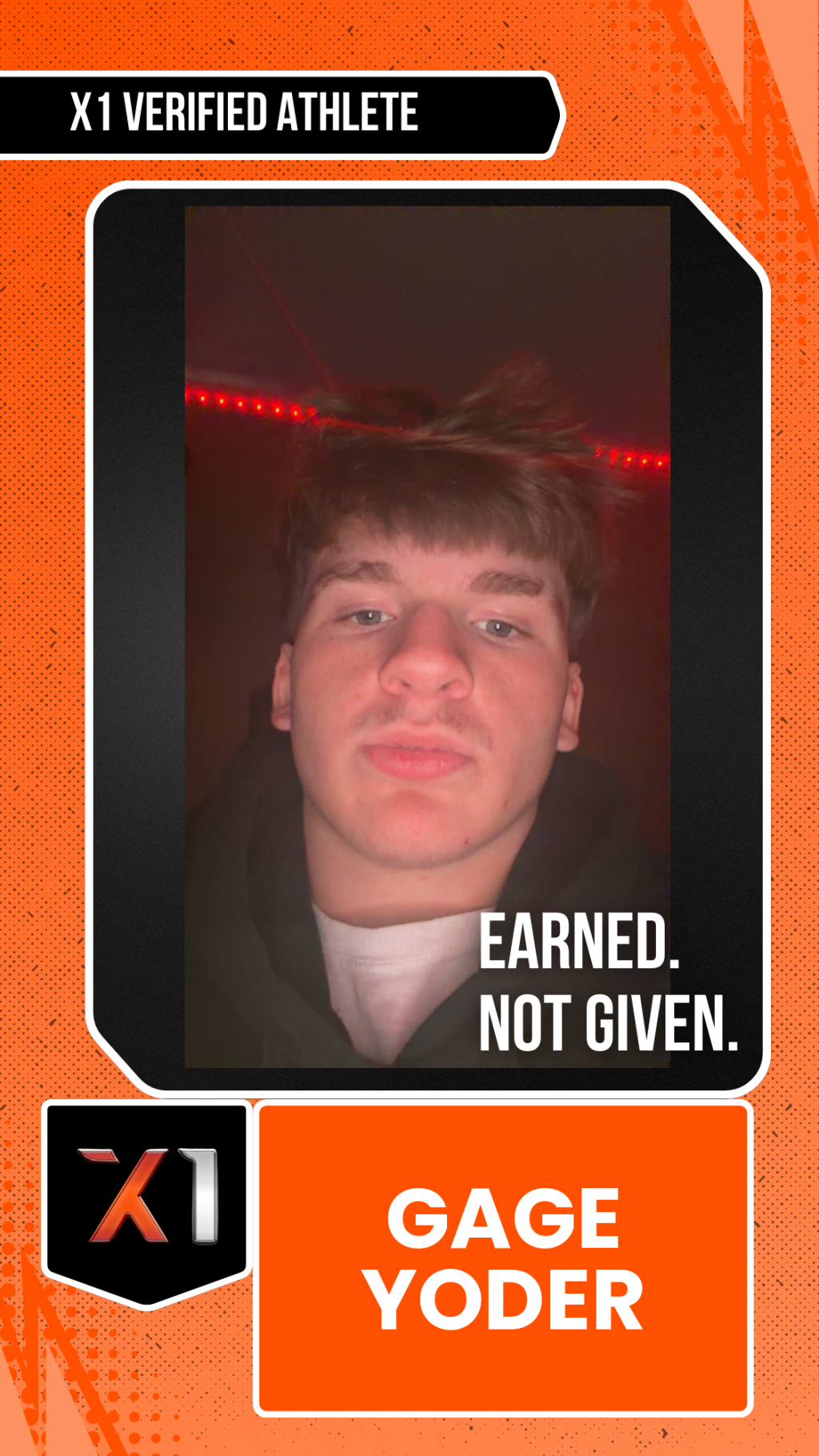 EXACT X1 player card for Gage Yoder