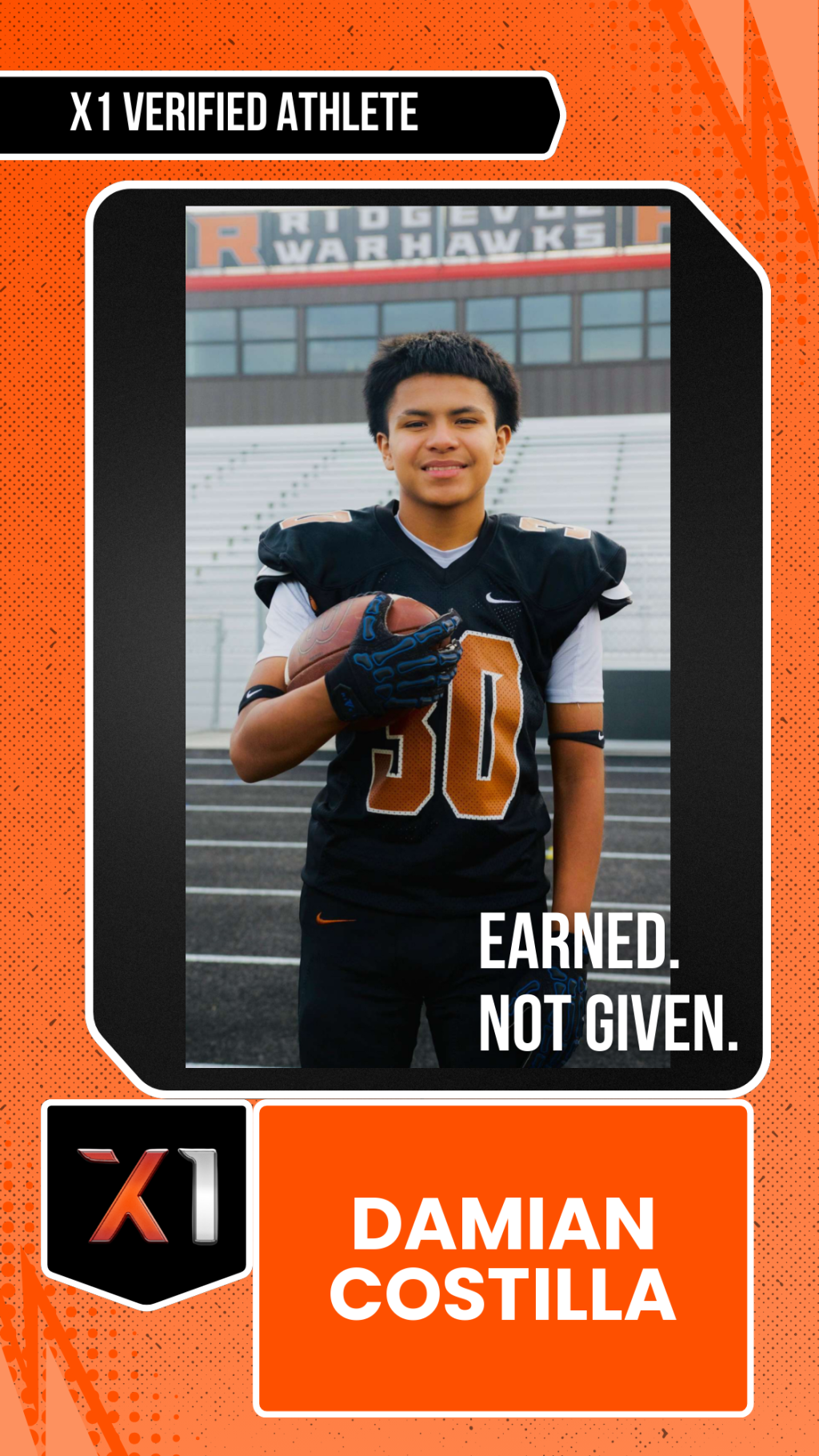 EXACT X1 player card for DAMIAN COSTILLA