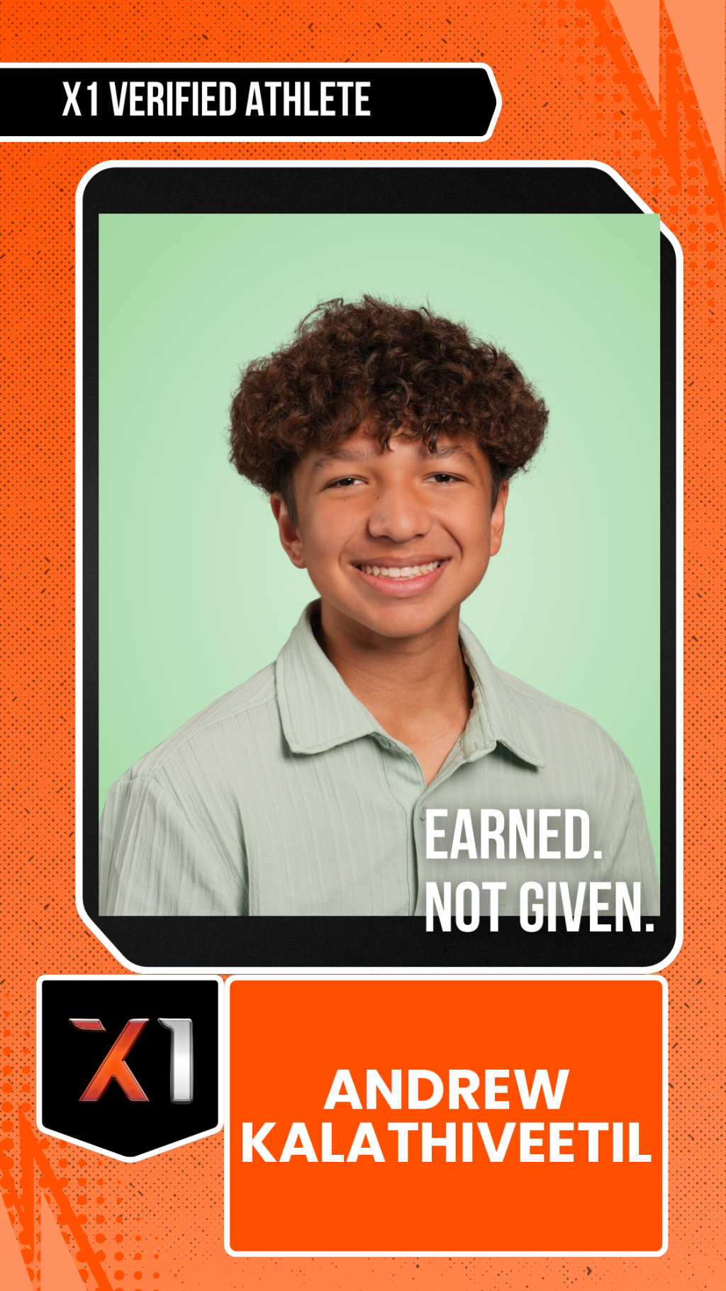 EXACT X1 player card for Andrew Kalathiveetil