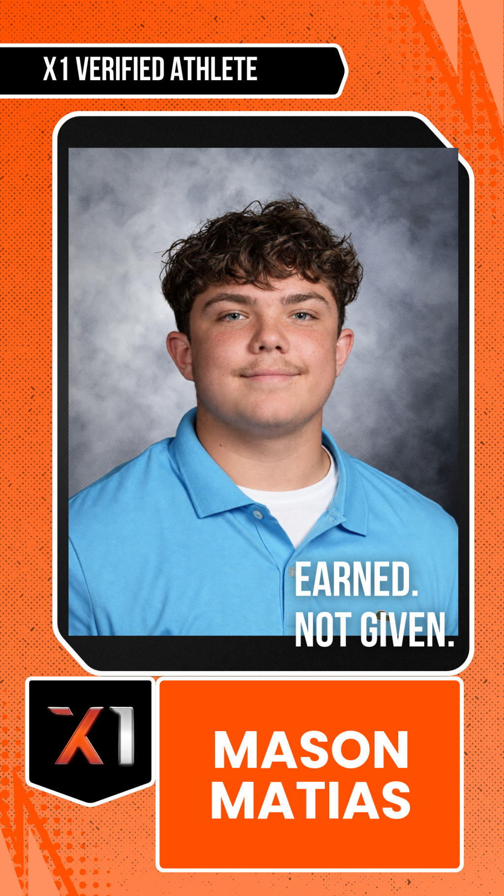 EXACT X1 player card for Mason Matias