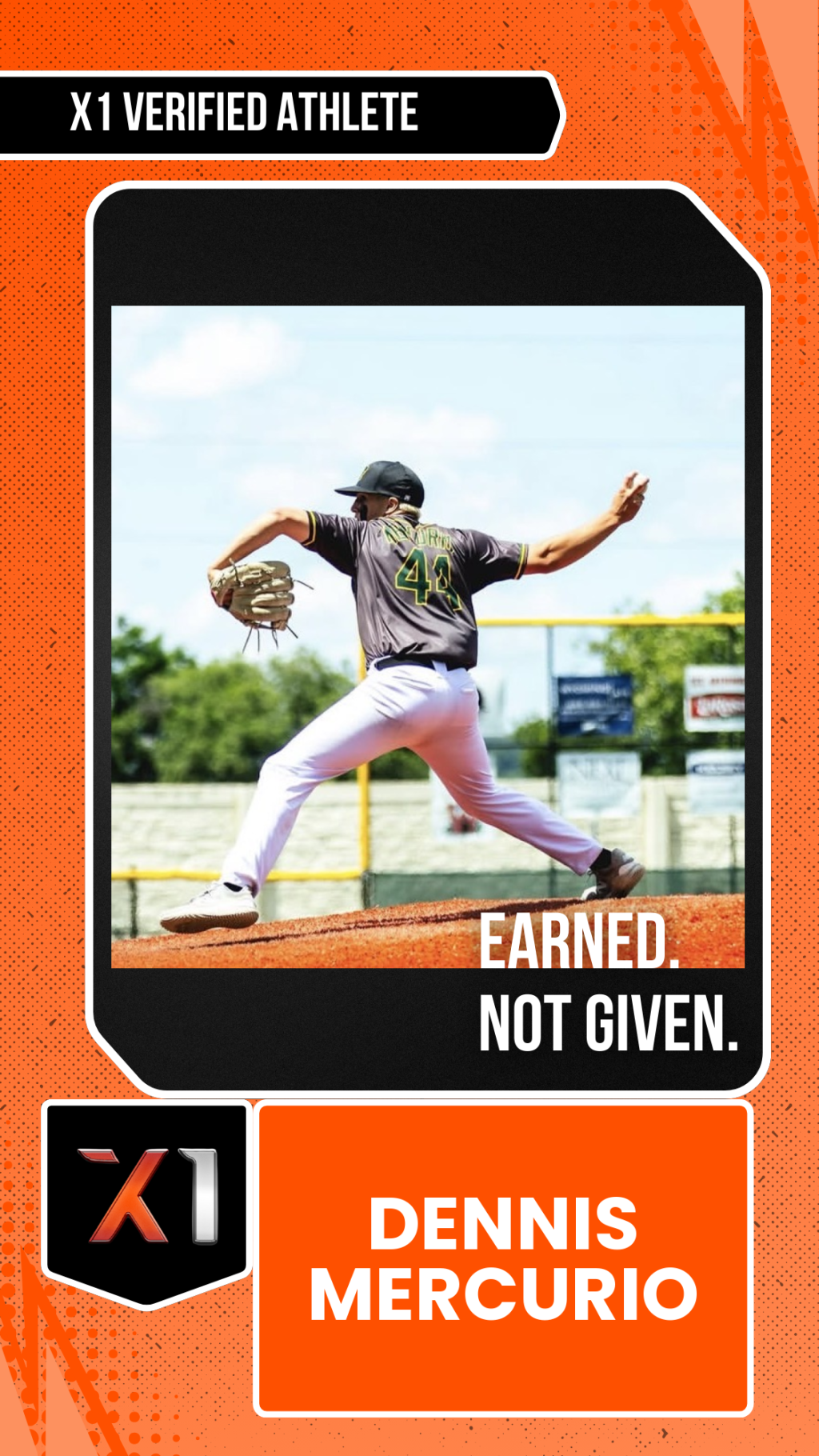 EXACT X1 player card for Dennis Mercurio
