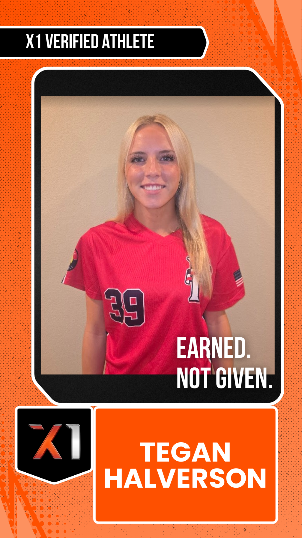 EXACT X1 player card for Tegan Halverson