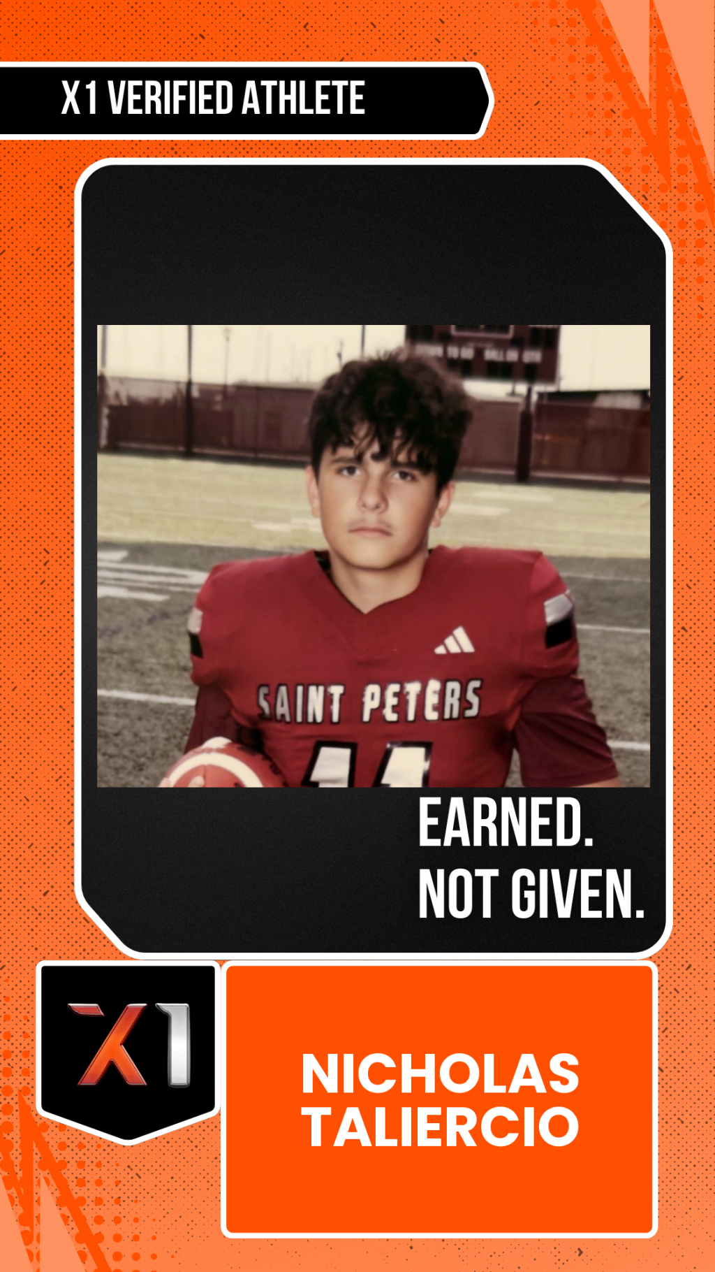 EXACT X1 player card for Nicholas Taliercio