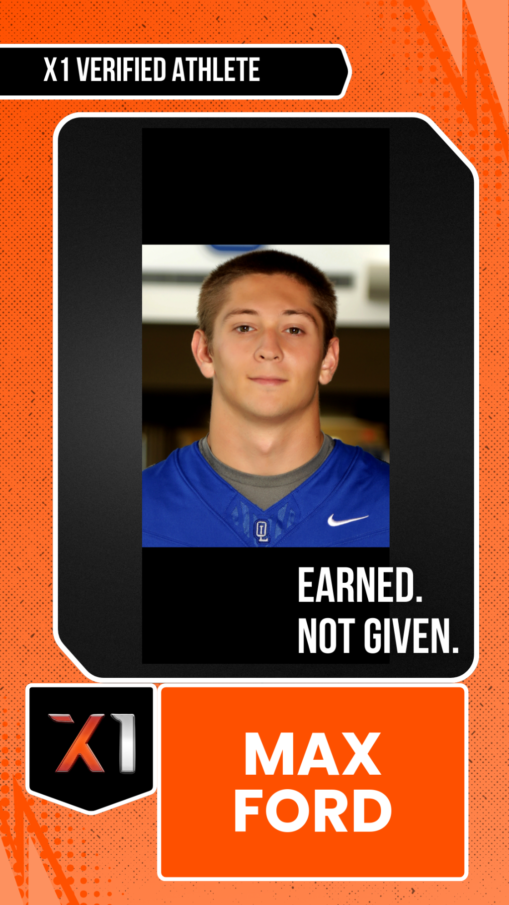 EXACT X1 player card for Max Ford