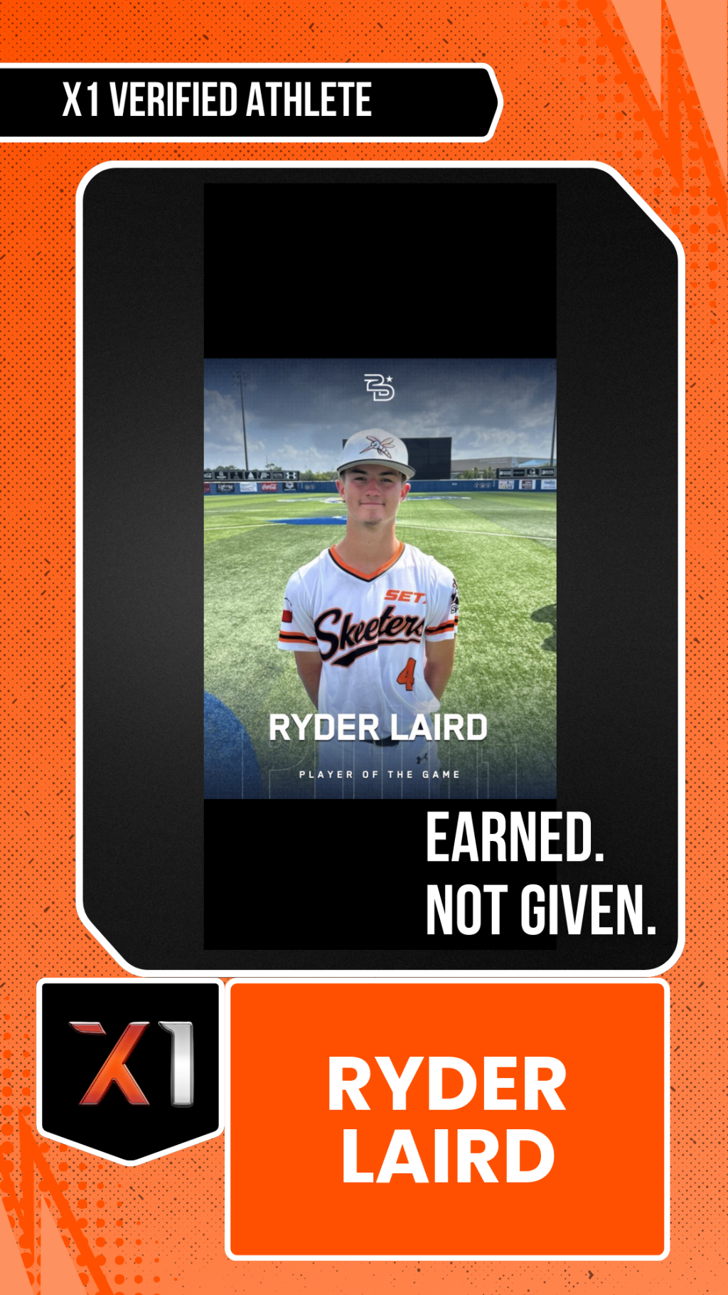 EXACT X1 player card for Ryder Laird