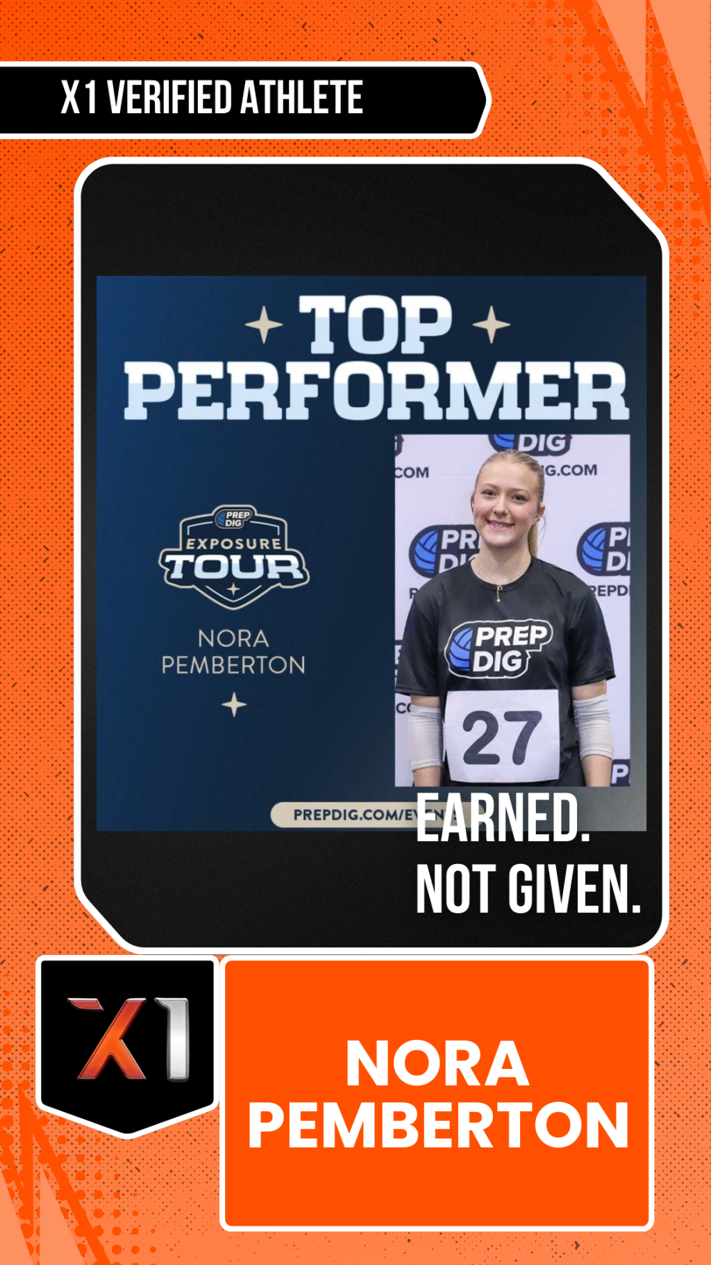 EXACT X1 player card for Nora Pemberton