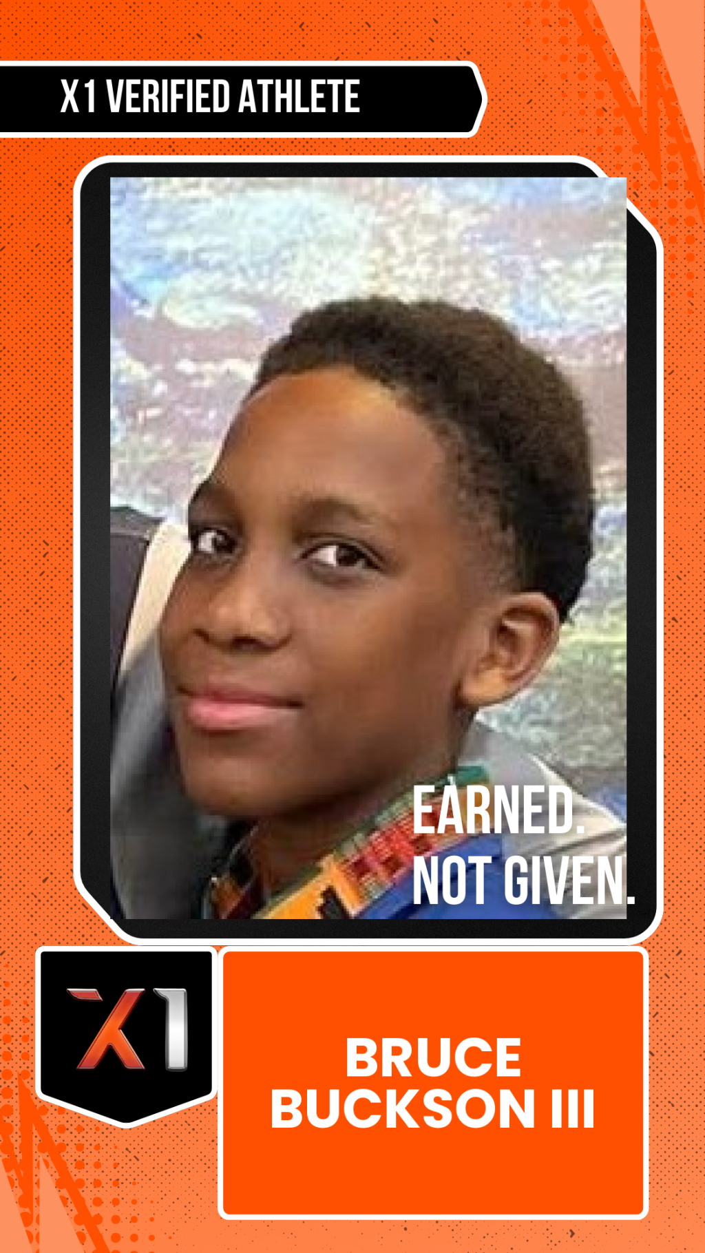 EXACT X1 player card for Bruce Buckson Iii