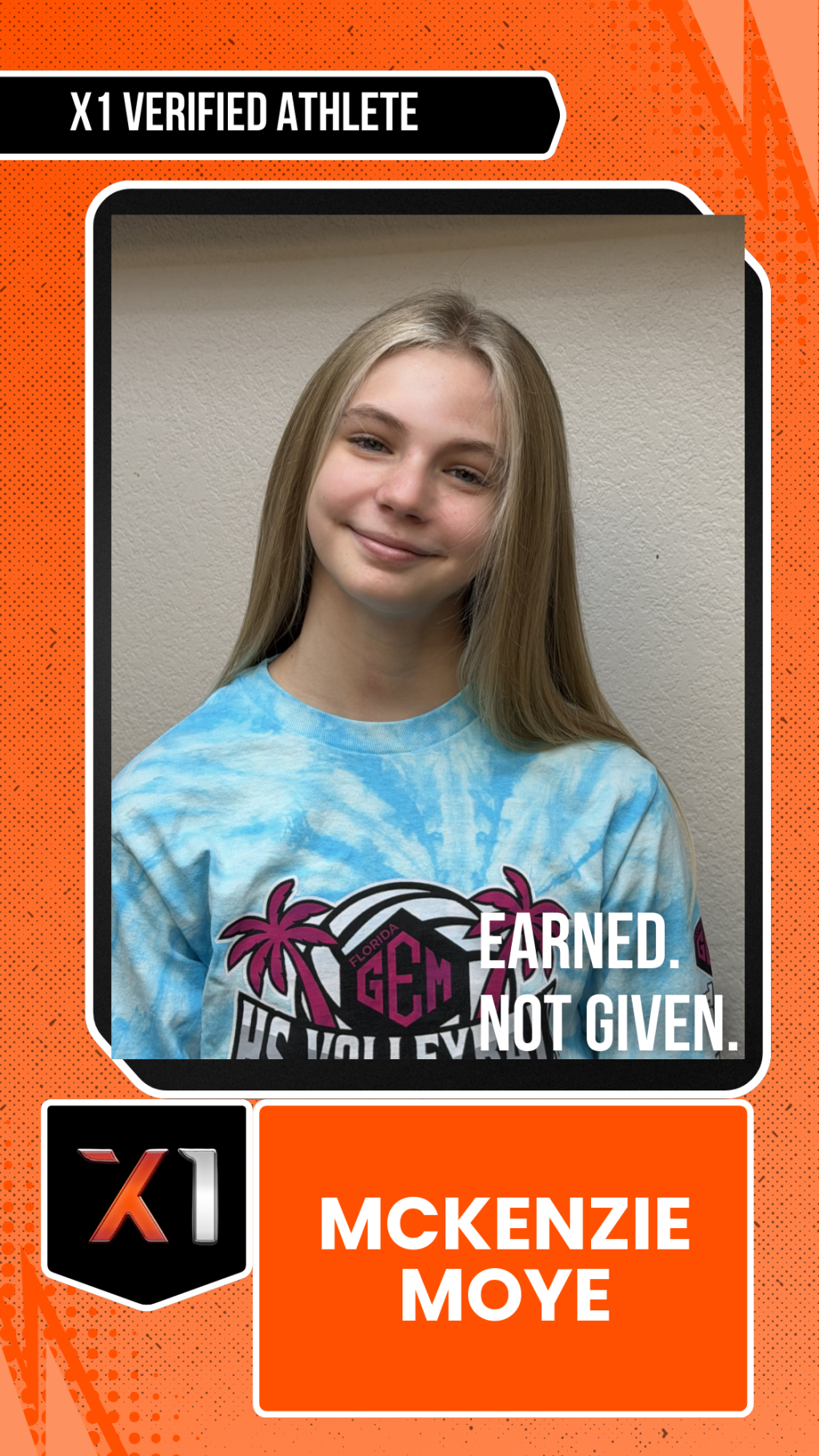 EXACT X1 player card for McKenzie Moye