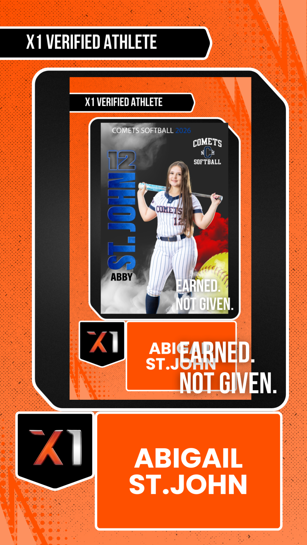 EXACT X1 player card for Abigail St.John