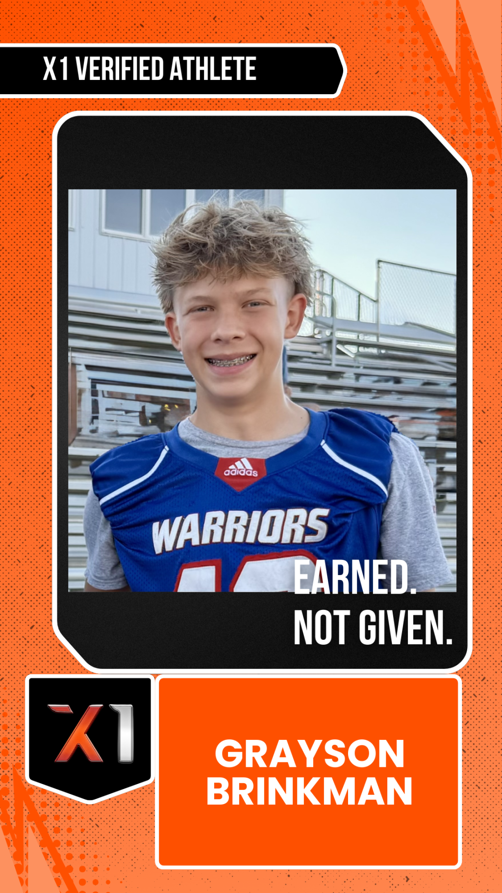 EXACT X1 player card for Grayson Brinkman